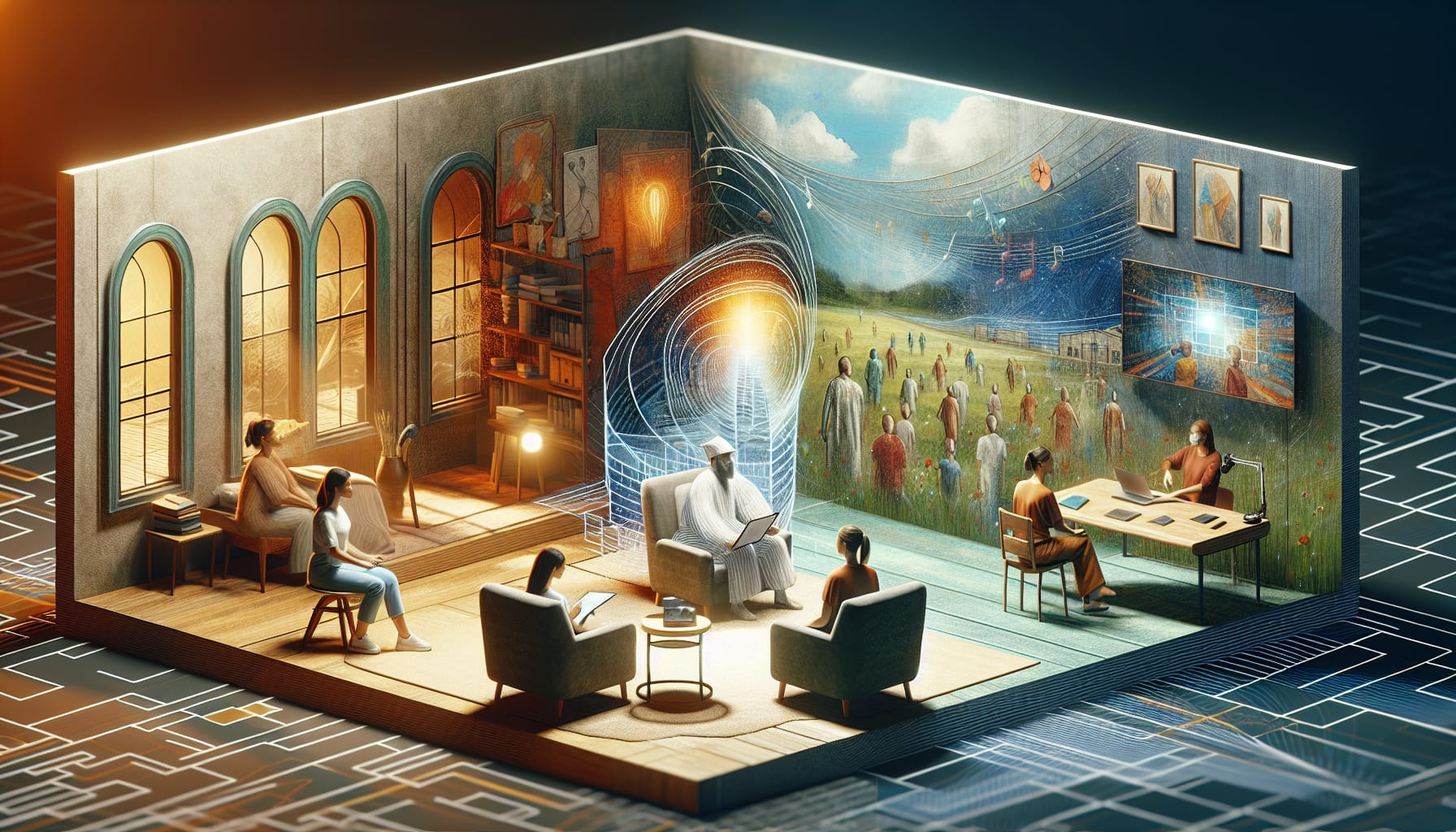 Artistic depiction of versatile therapy formats