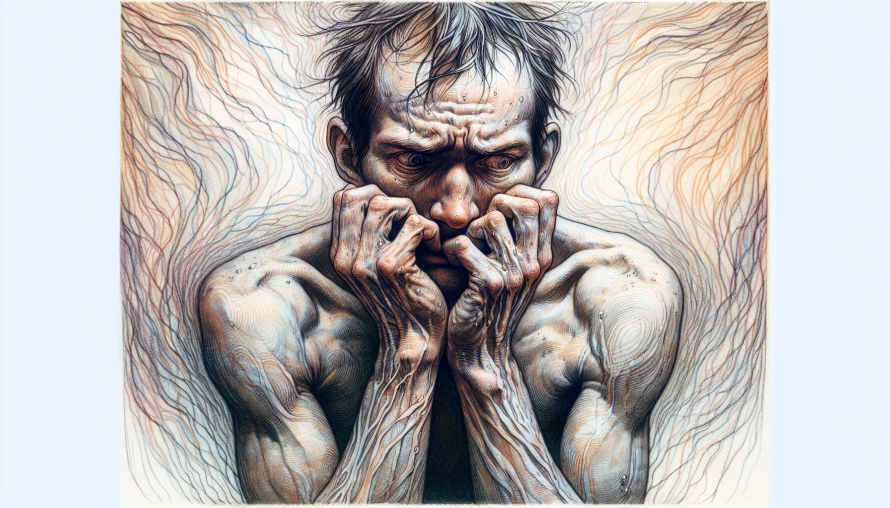 Illustration of a person experiencing anxiety shaking