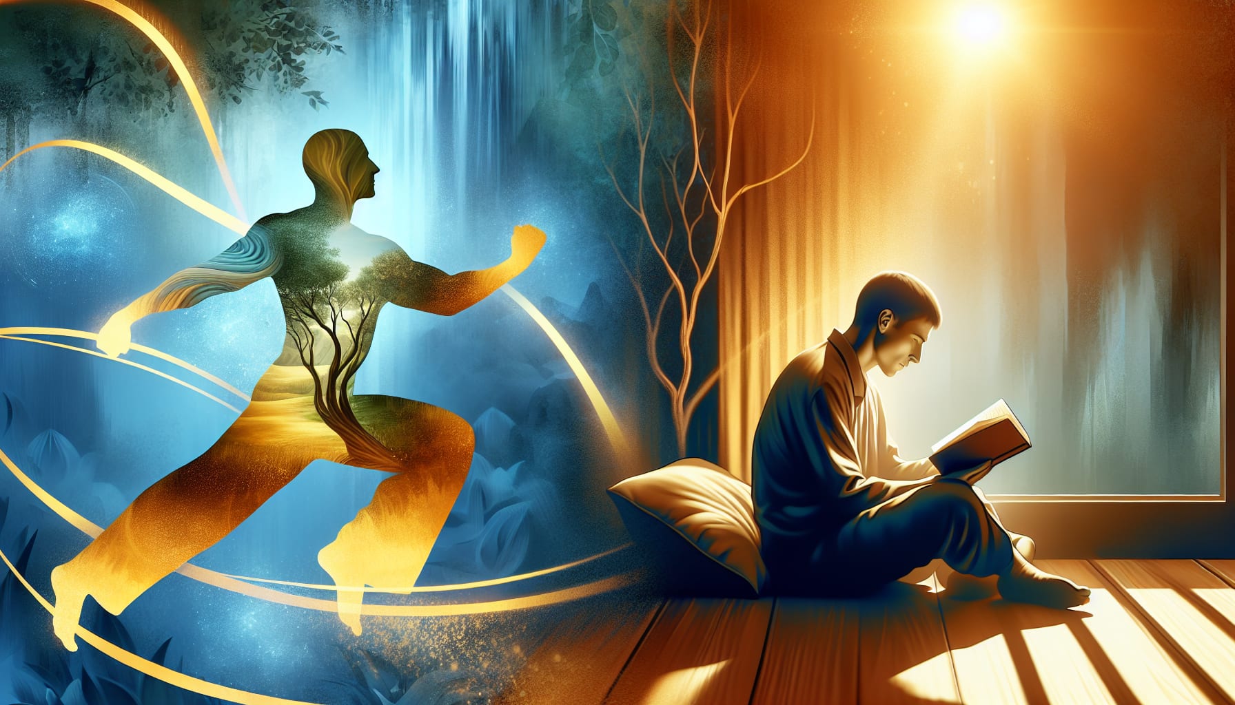 Artistic depiction of engaging in enjoyable activities for self-help