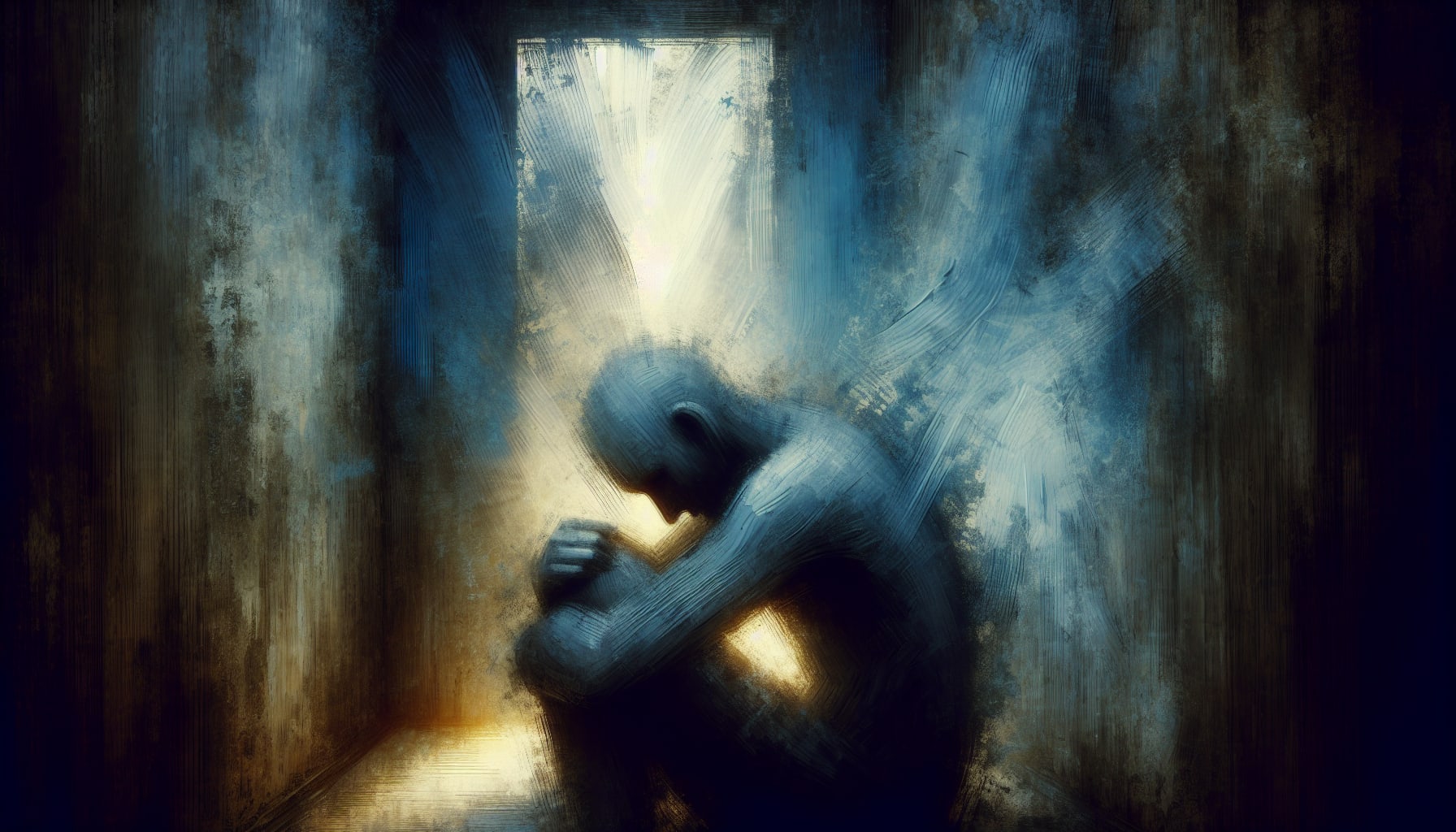 Artistic representation of persistent sadness and hopelessness