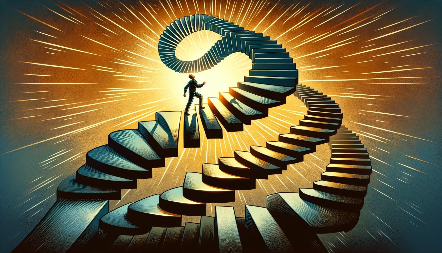 Illustration of a person setting and achieving small goals to boost confidence