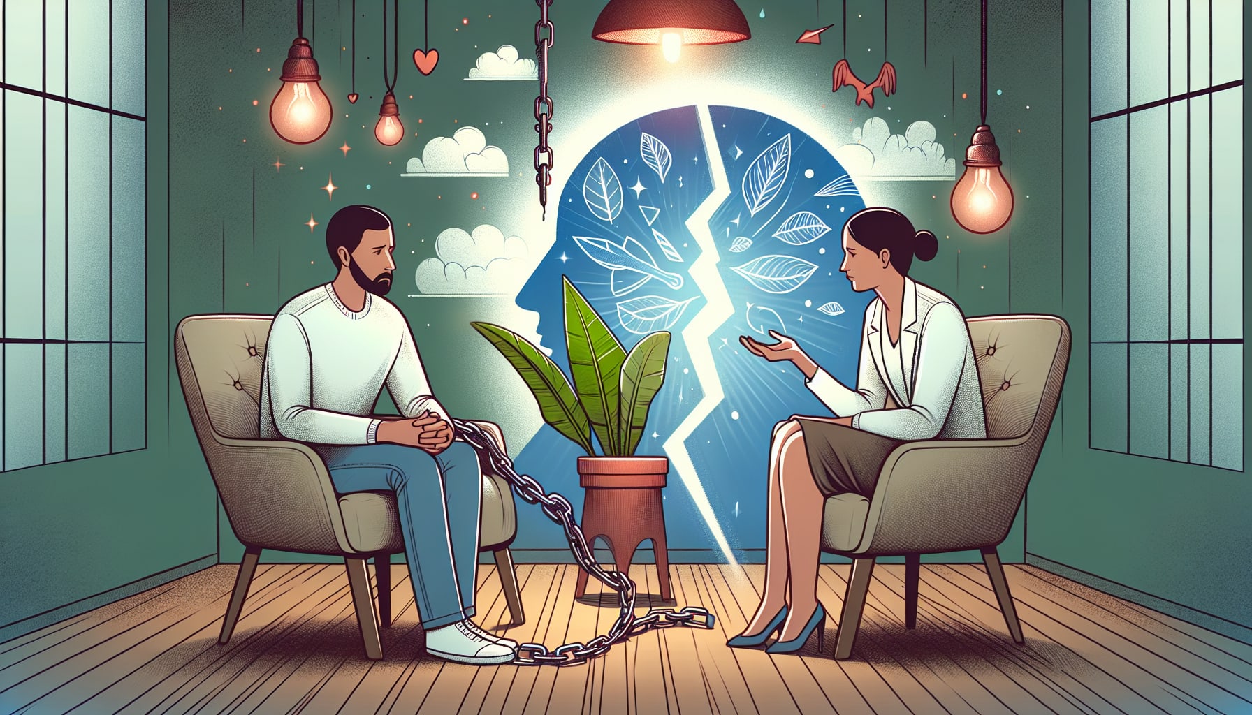 Illustration of a person in therapy session