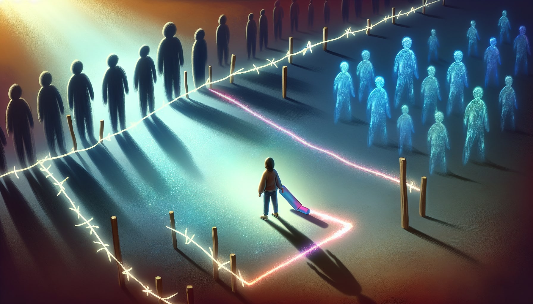 Illustration of a person setting boundaries, symbolizing strategies for overcoming pressures