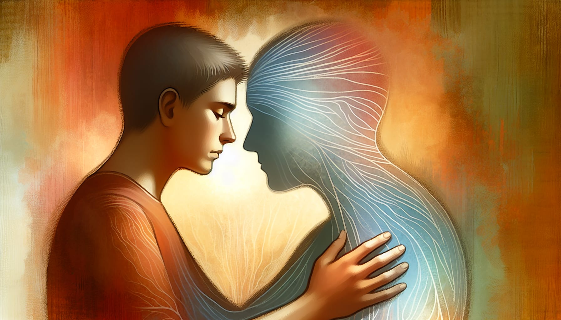 Illustration of practicing self-compassion in effective shadow work
