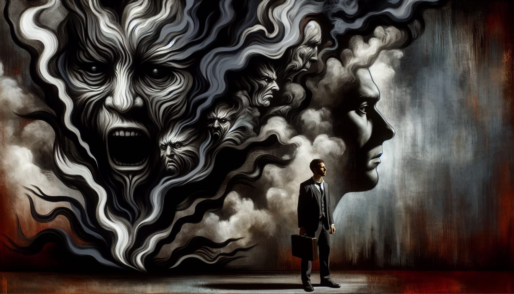 Artistic representation of the psychological impact of ignoring your shadow