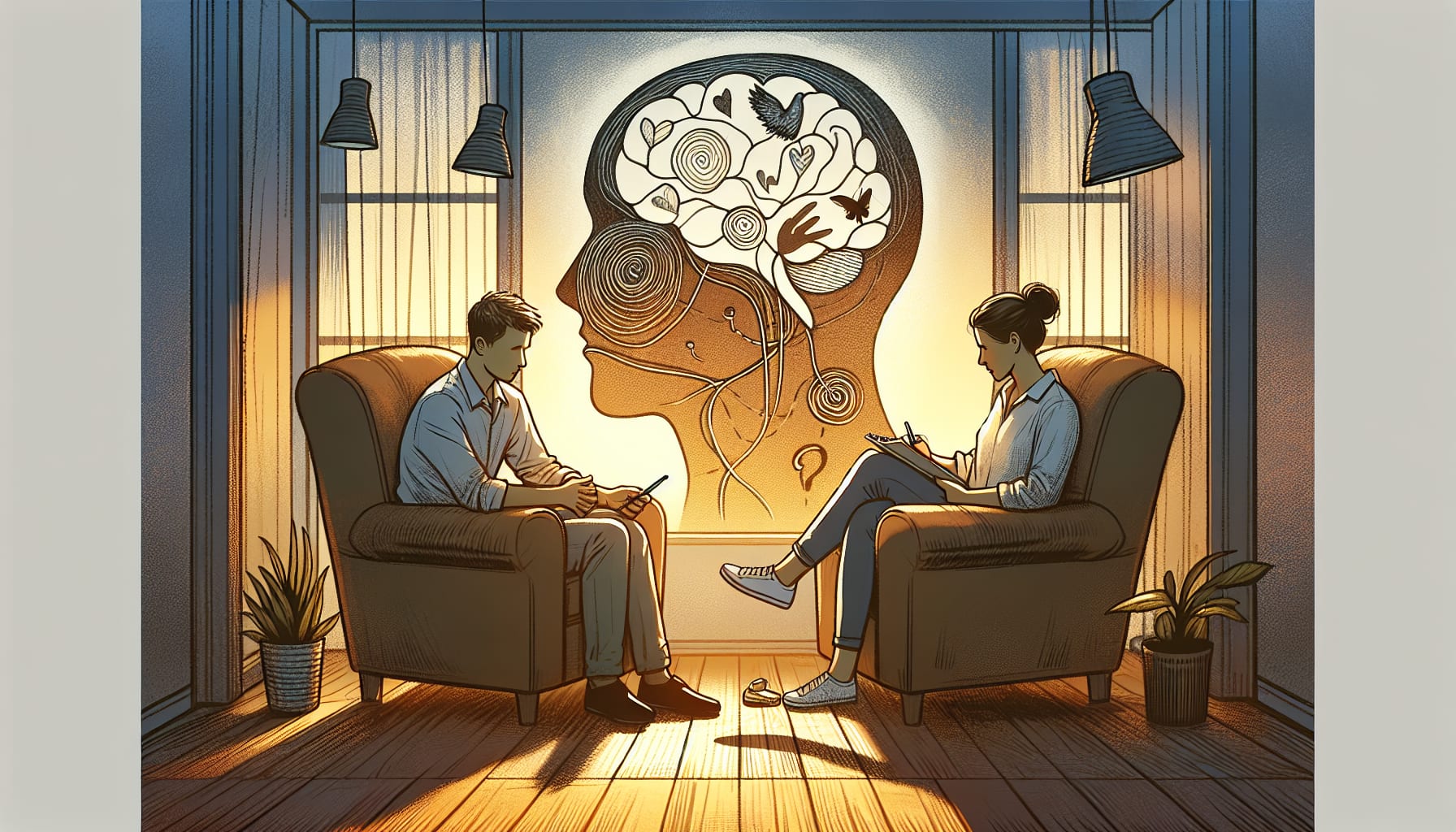 Artistic representation of trauma therapy