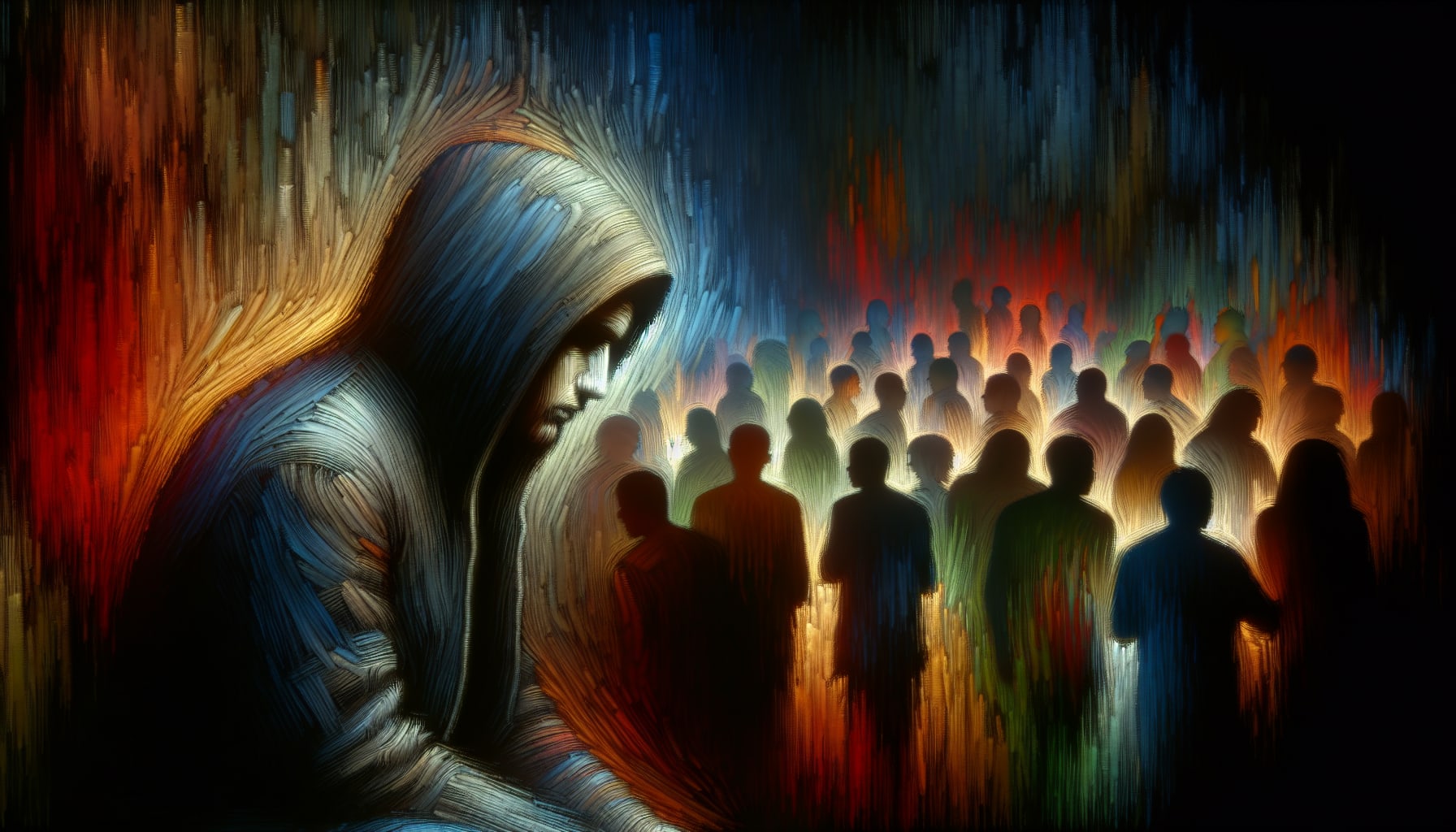 Illustration of a person withdrawing from social activities