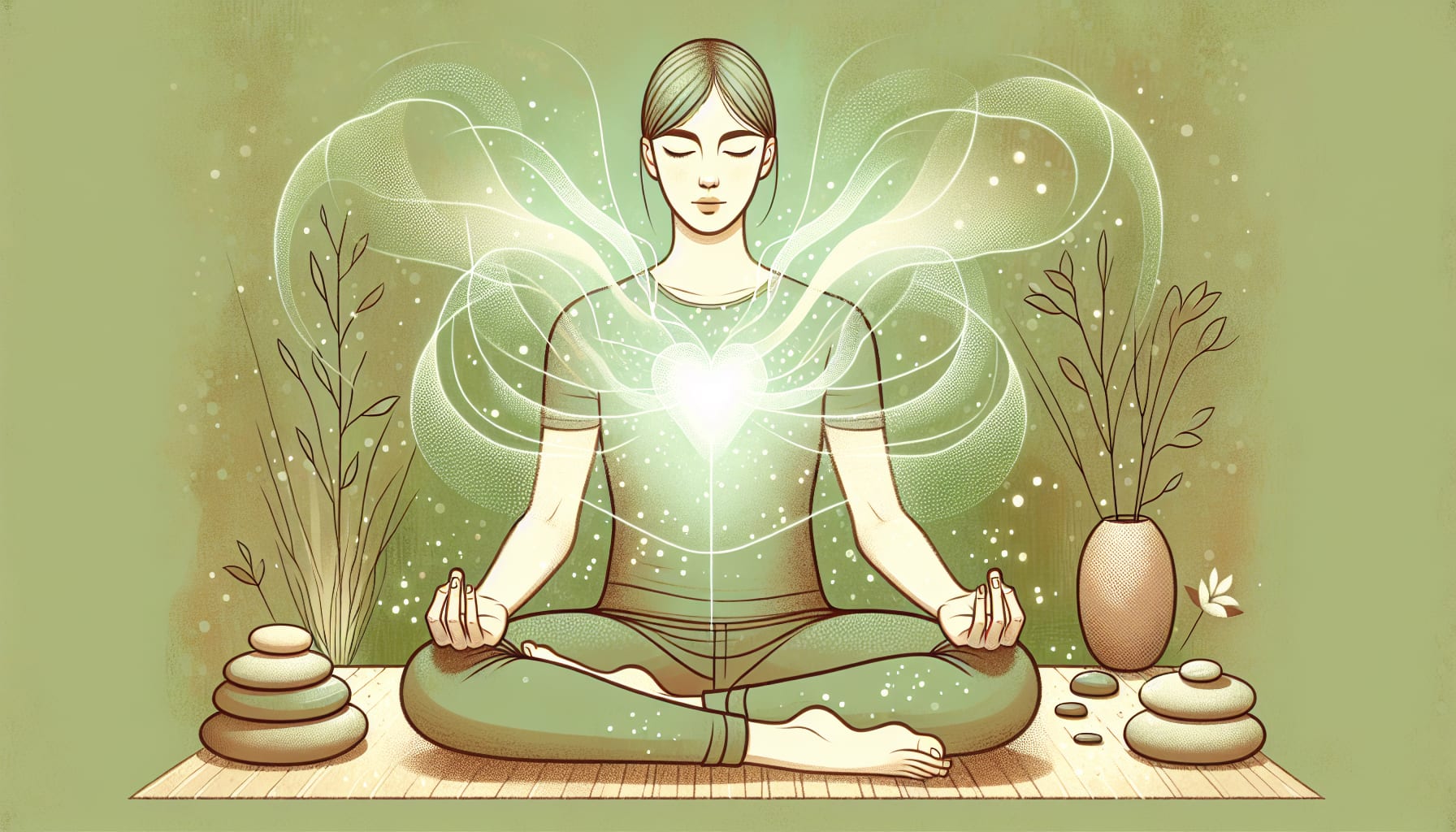 Illustration of mindfulness practice in DBT for anxiety
