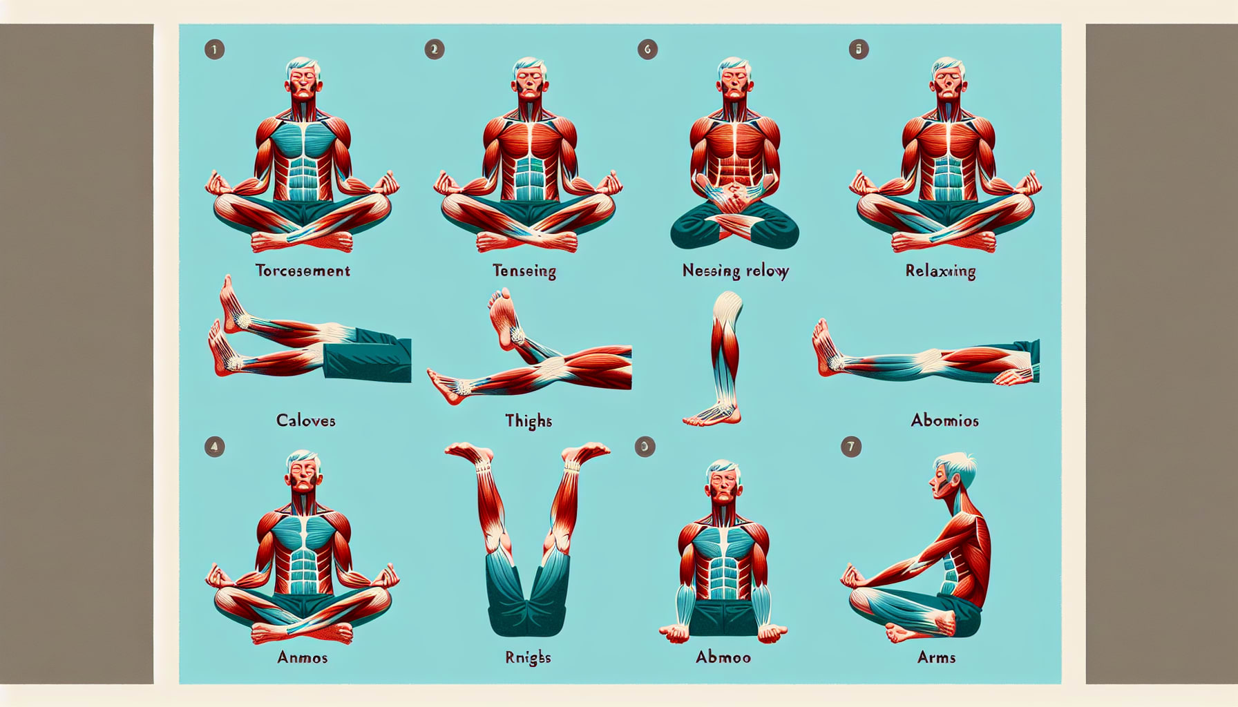 Illustration of progressive muscle relaxation technique
