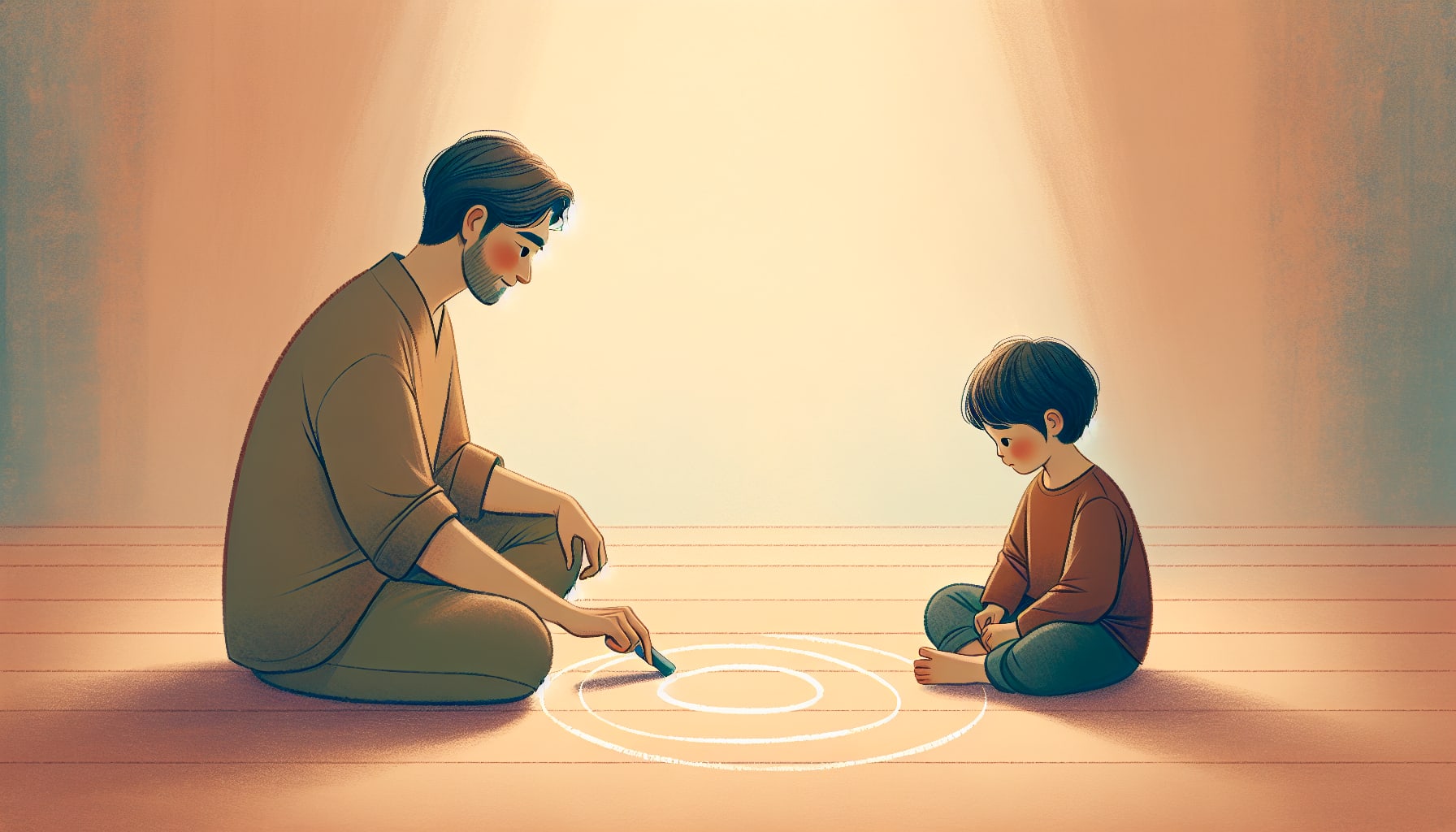 Illustration of a parent setting clear boundaries with empathy