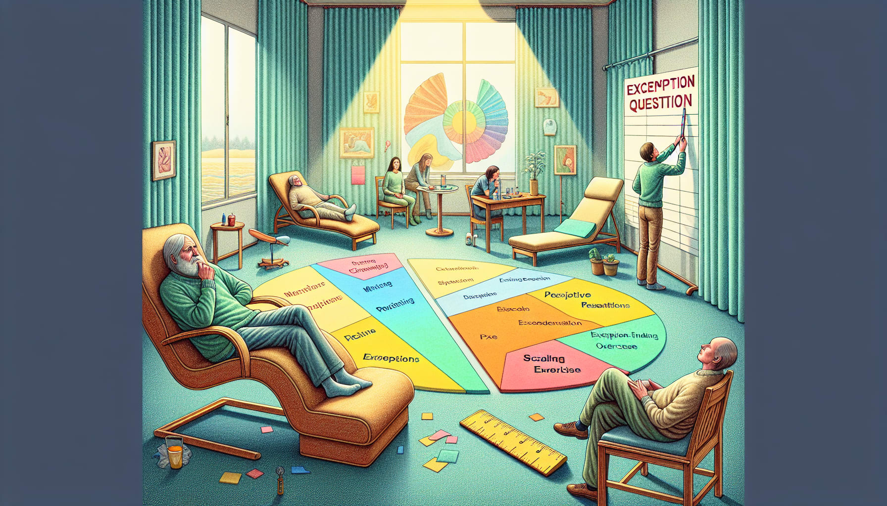 Illustration of practical exercises in solution-focused therapy