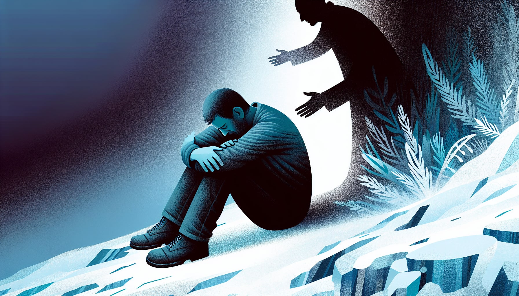 Illustration of a person experiencing physical and mental health issues