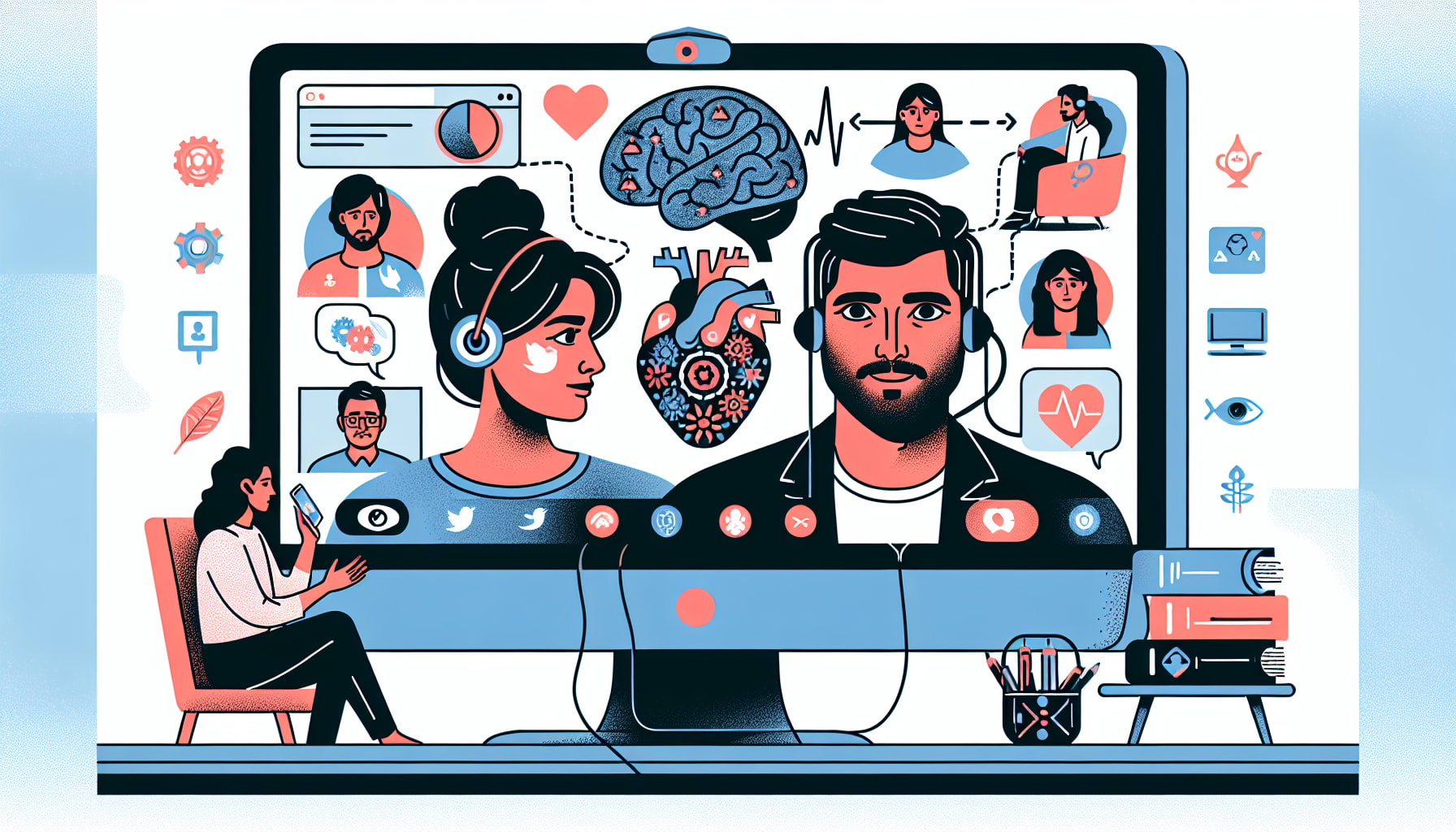 Illustration of integrative online couples therapy techniques