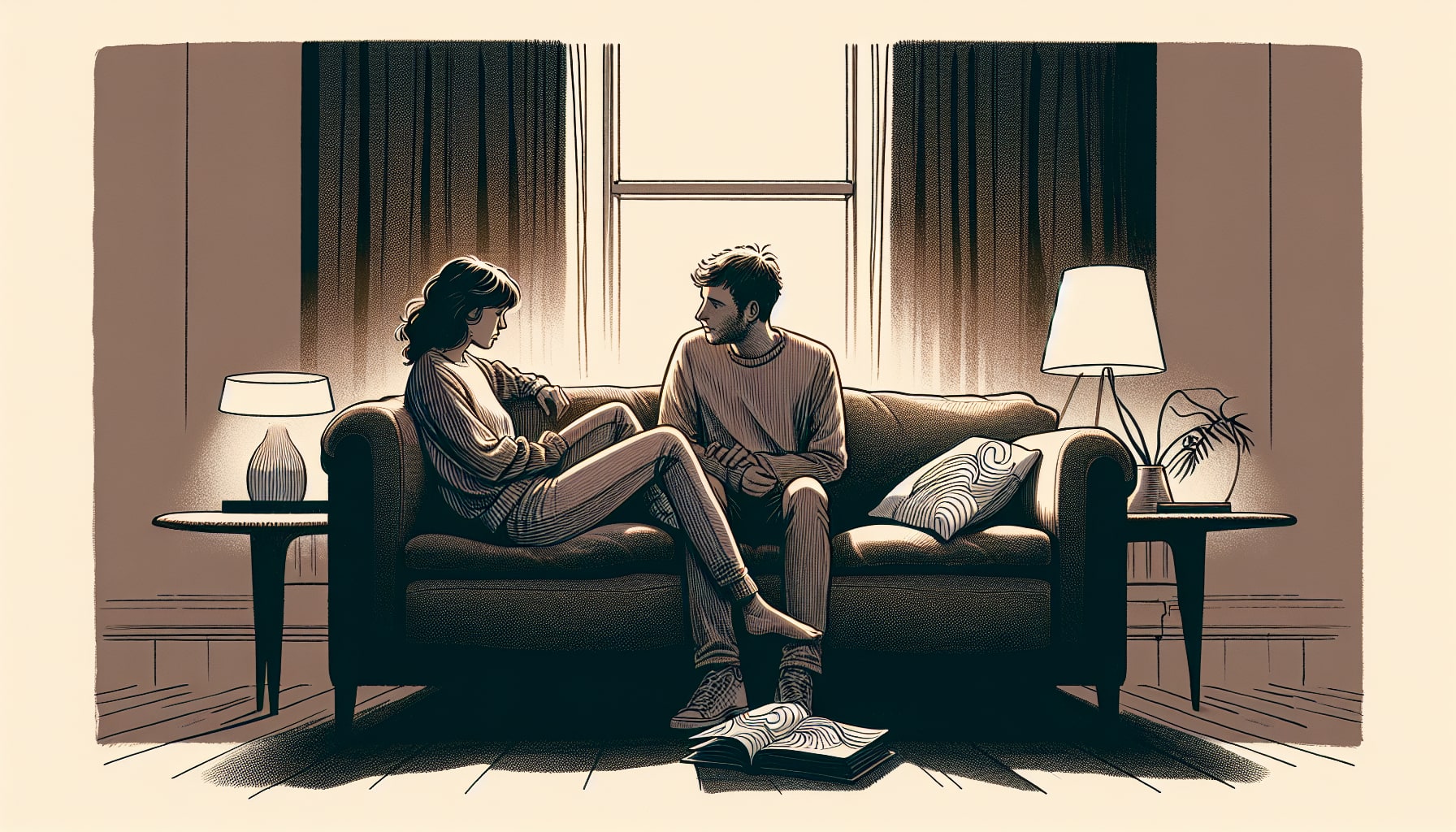 Illustration of a couple building trust through communication