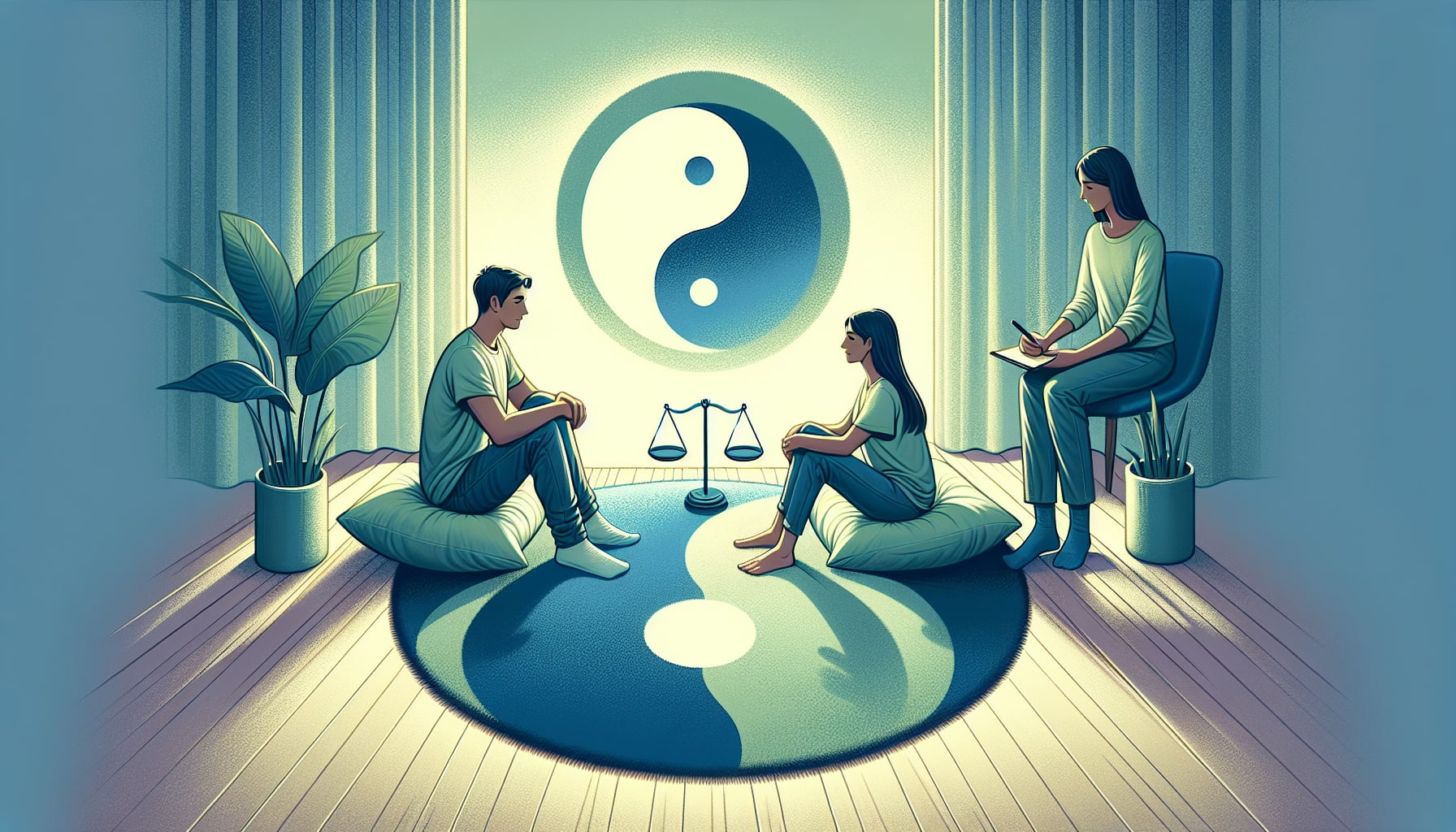 Couples in premarital counseling session