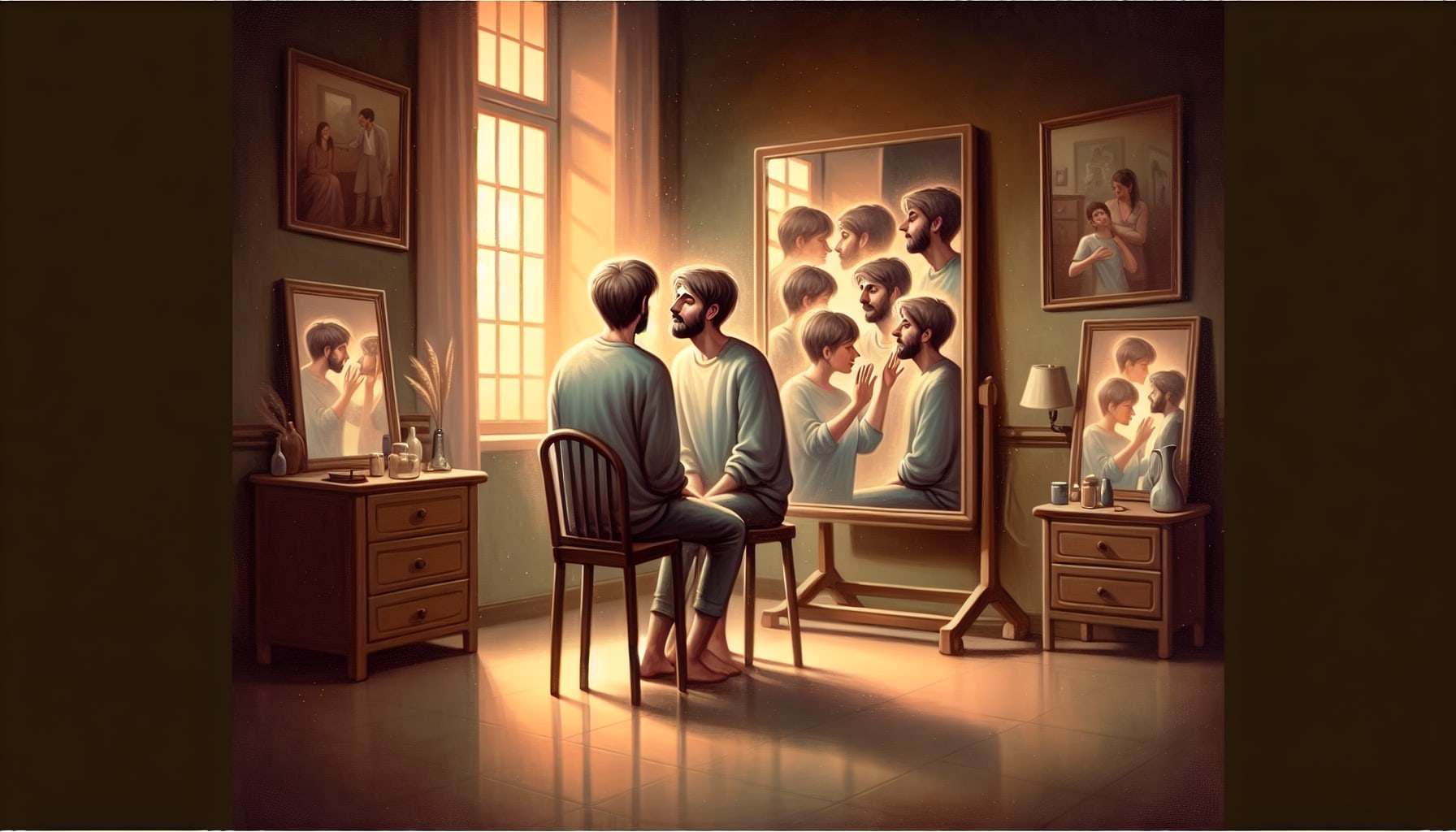 Illustration of a person practicing self-reflection and empathy
