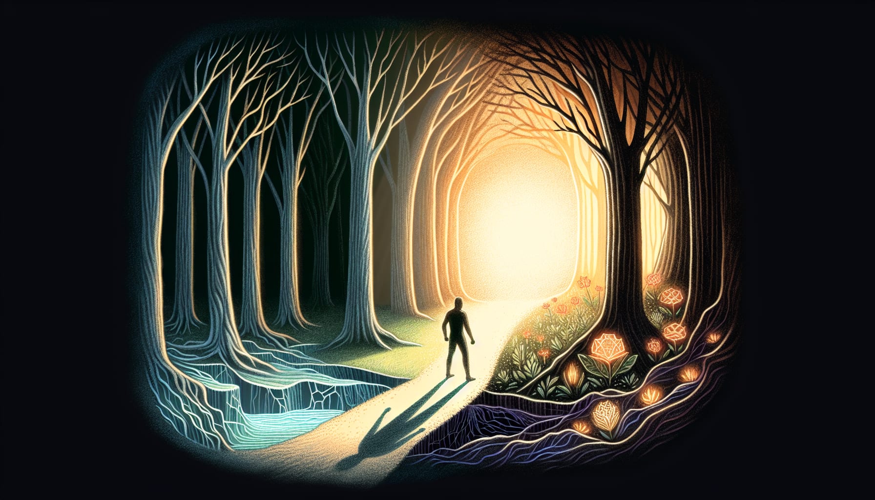 Courageous illustration of overcoming fear with fierce self-compassion and cft san Francisco 
