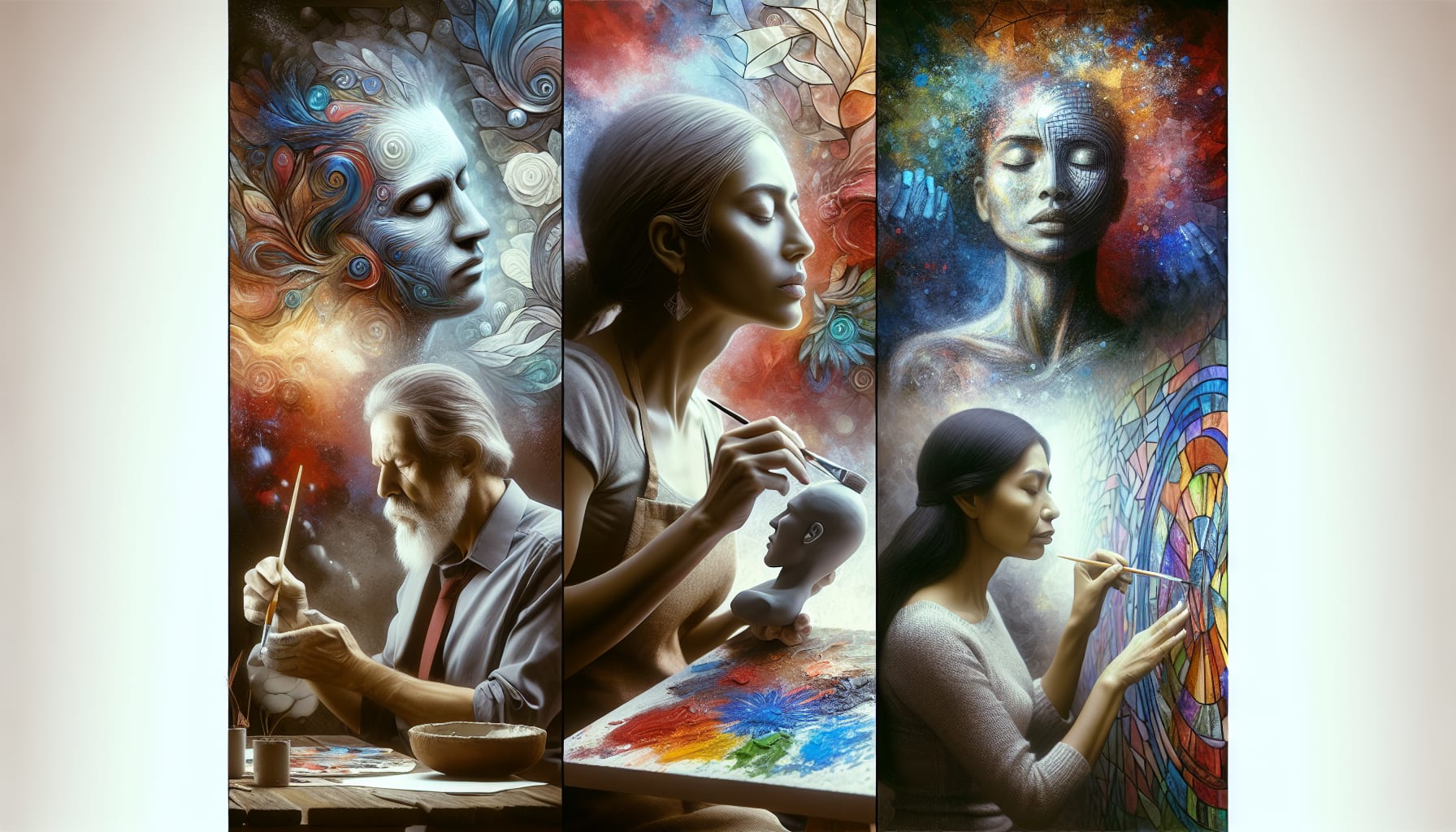 Artistic representation of art therapy for managing grief