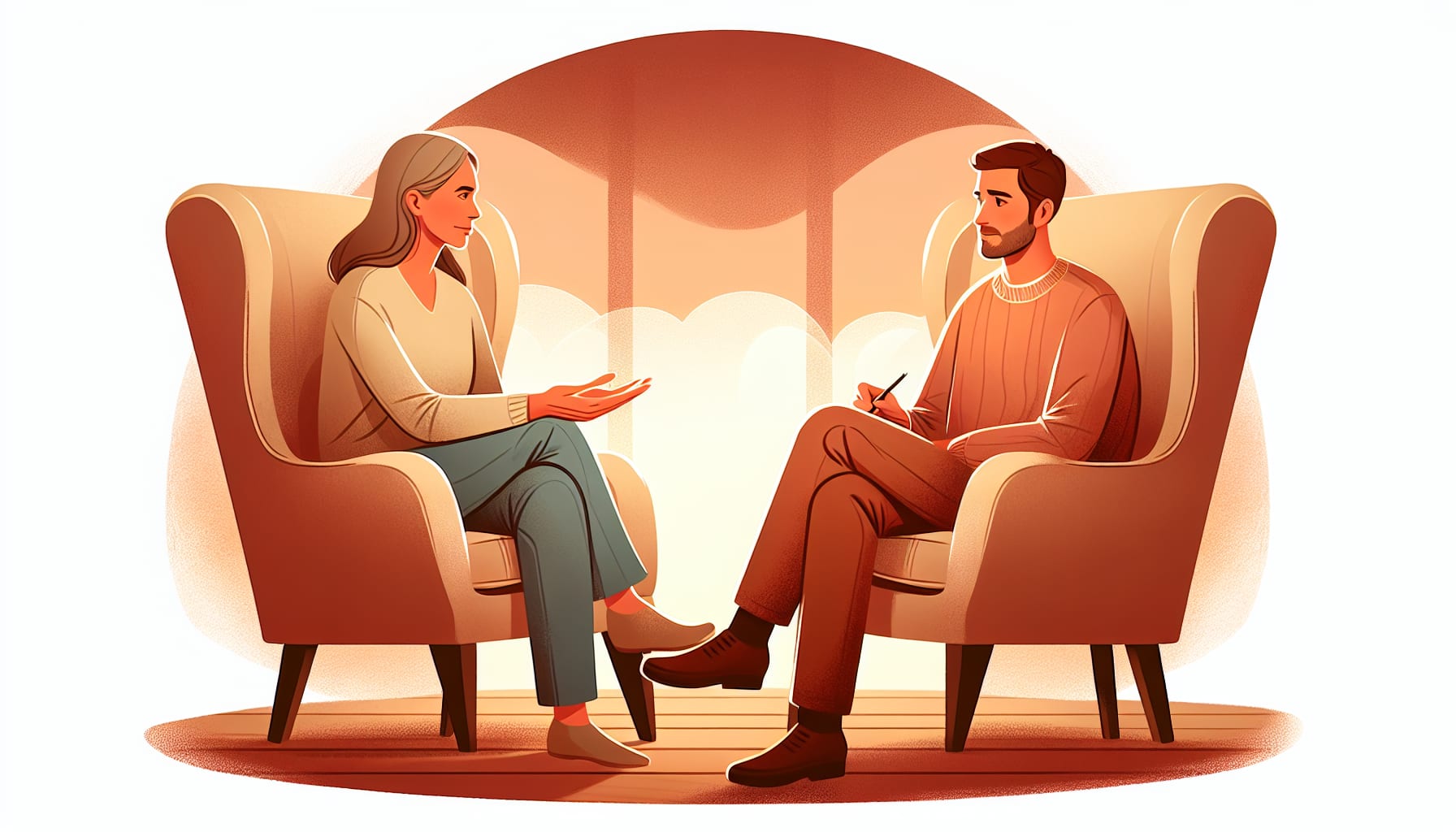 Illustration of a person consulting with a psychiatrist
