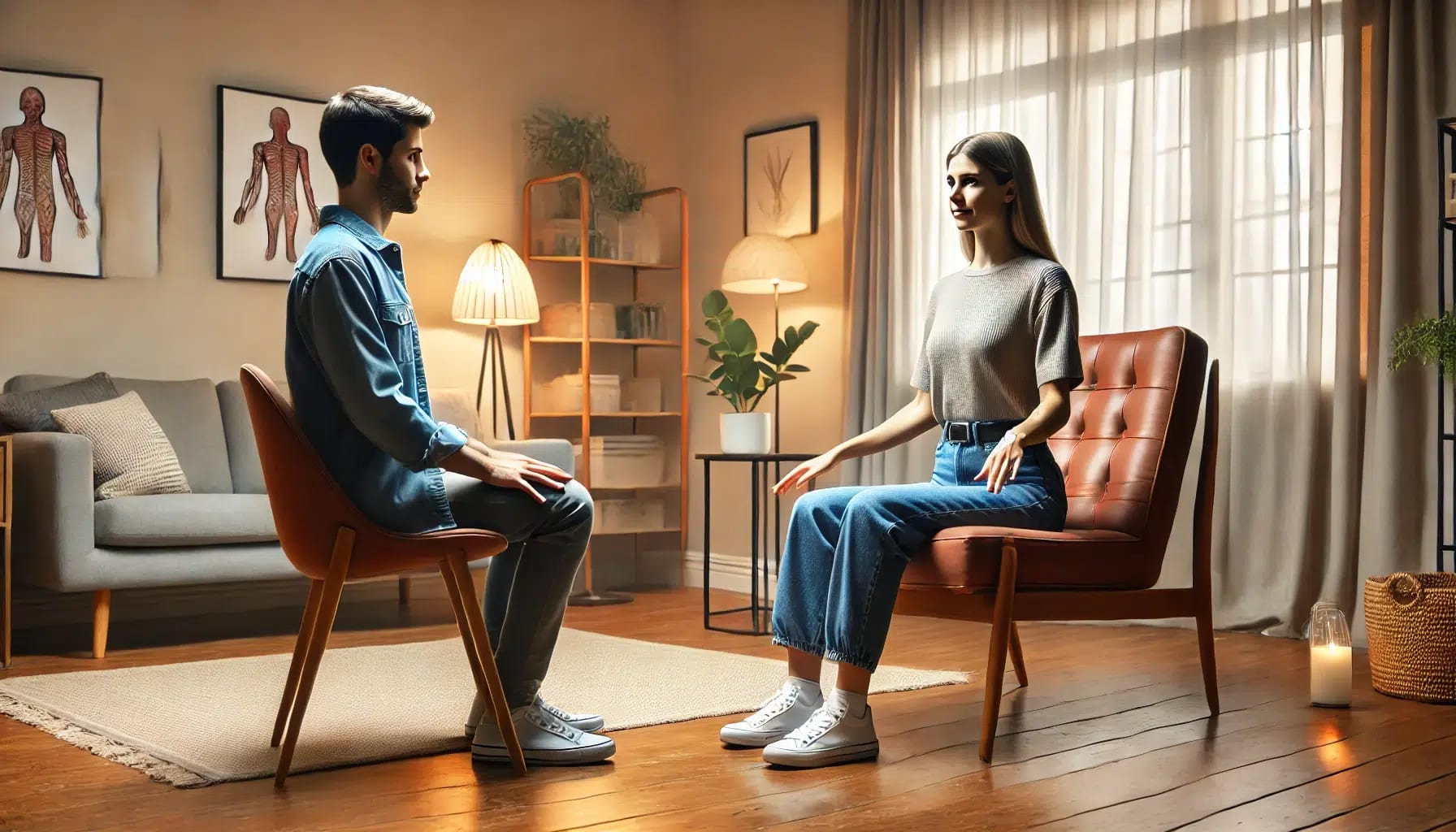Illustration of an SF EMDR therapist building trust with a client