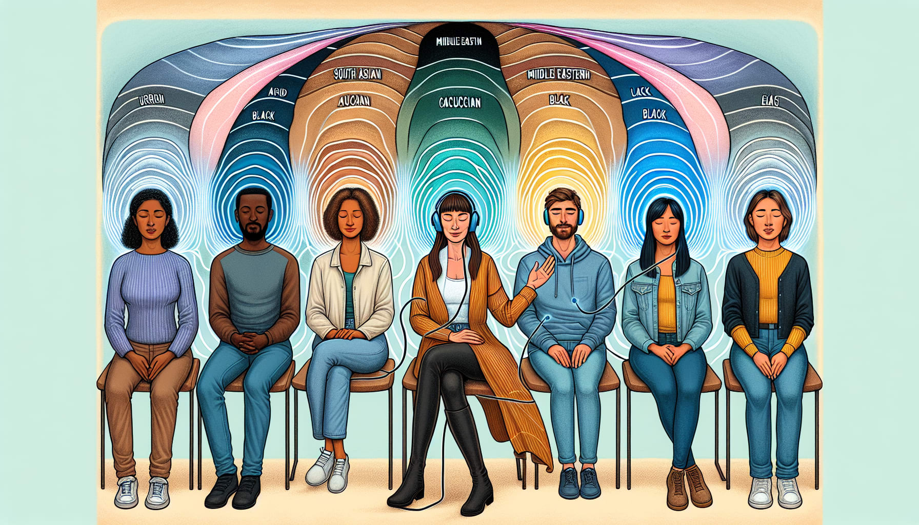 Illustration of diverse individuals benefiting from EMDR therapists