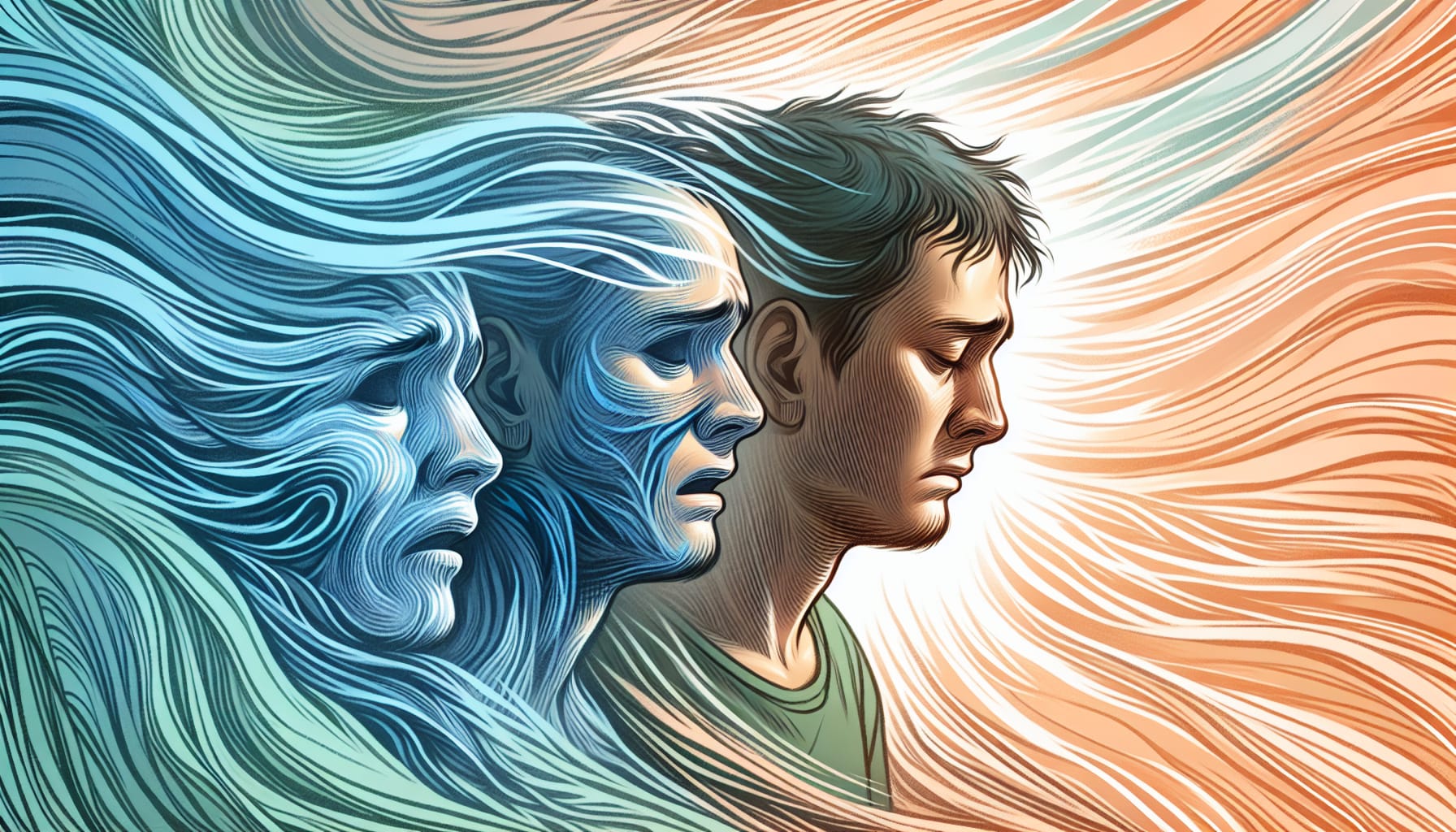 Illustration of a person experiencing relief from panic symptoms