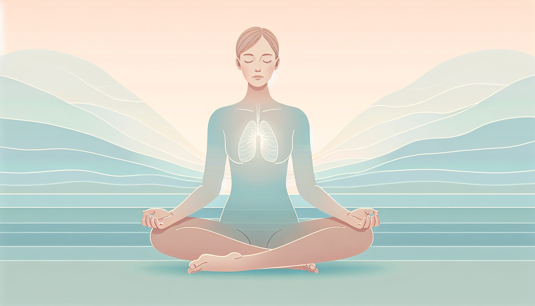 Illustration of mindful breathing exercise