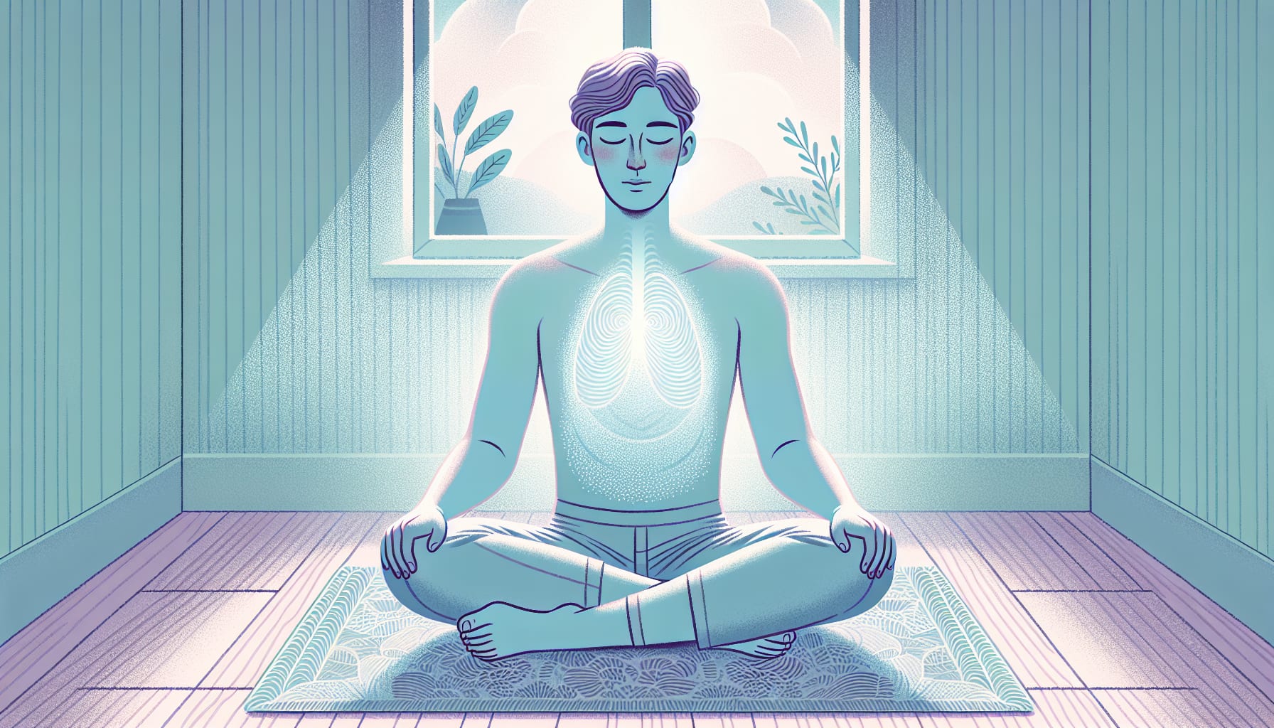 Illustration of breathwork in San Francisco somatic experiencing sex therapy