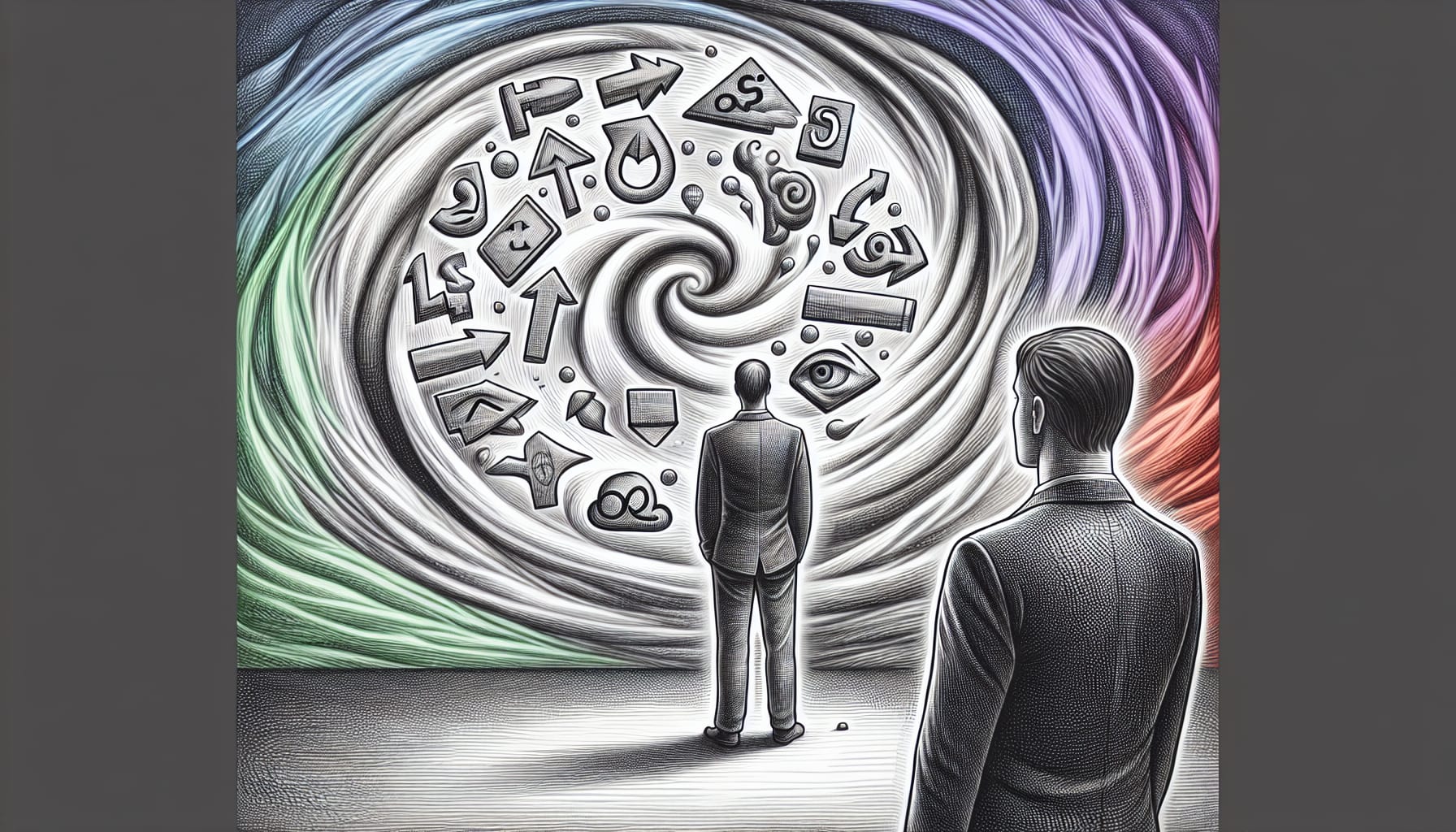 Drawing of a person recognizing escalation signs