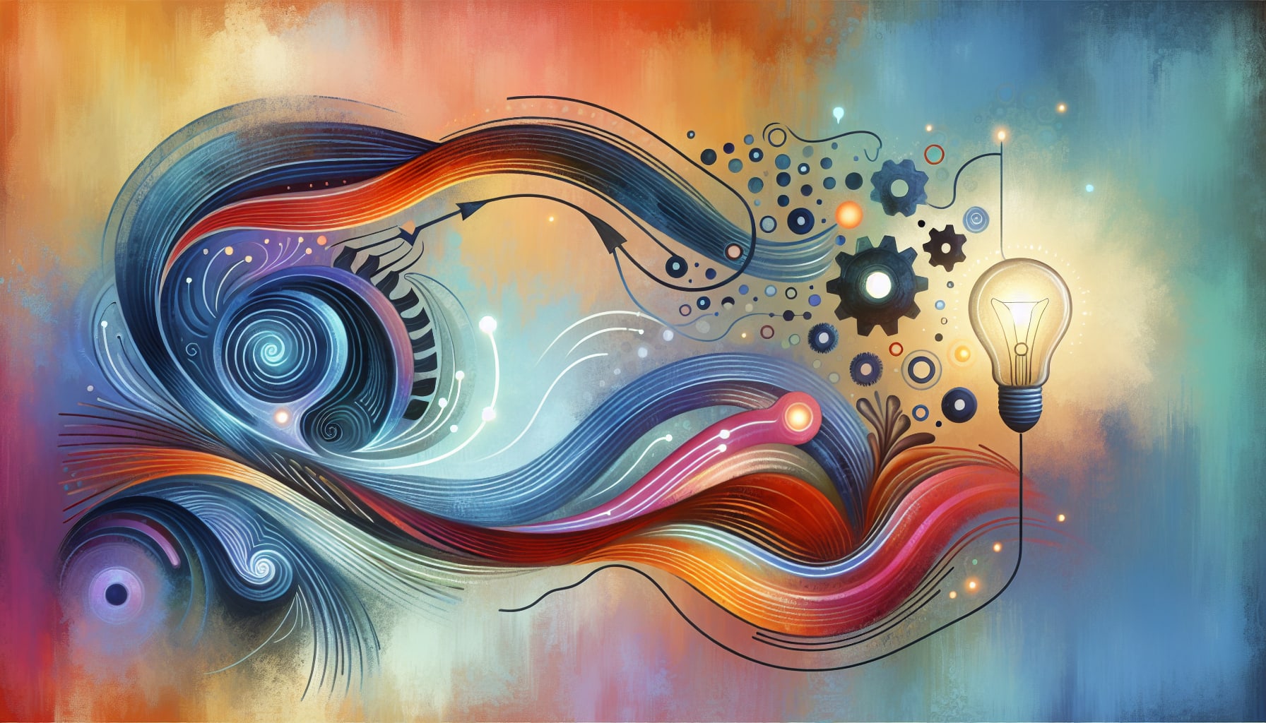 An artistic representation of the synergy of EMDR and CBT, illustrating how bilateral stimulation enhances san Francisco cognitive behavioral therapy.