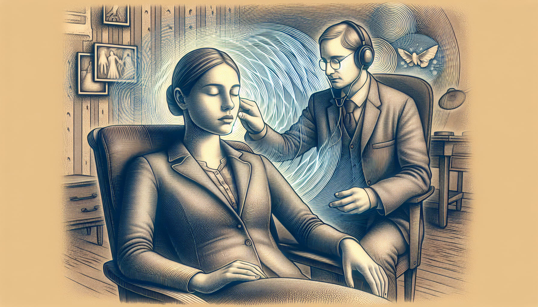 Illustration of a client engaging in bilateral stimulation during an EMDR session in San Francisco CA