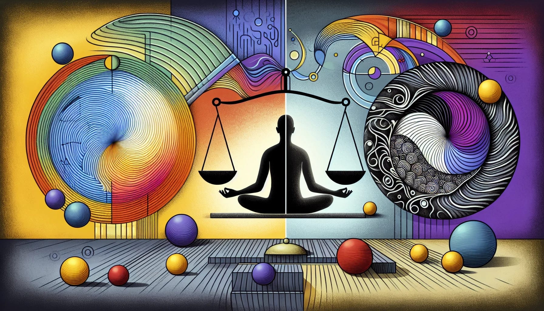 Illustration of overcoming black-and-white thinking in DBT therapy