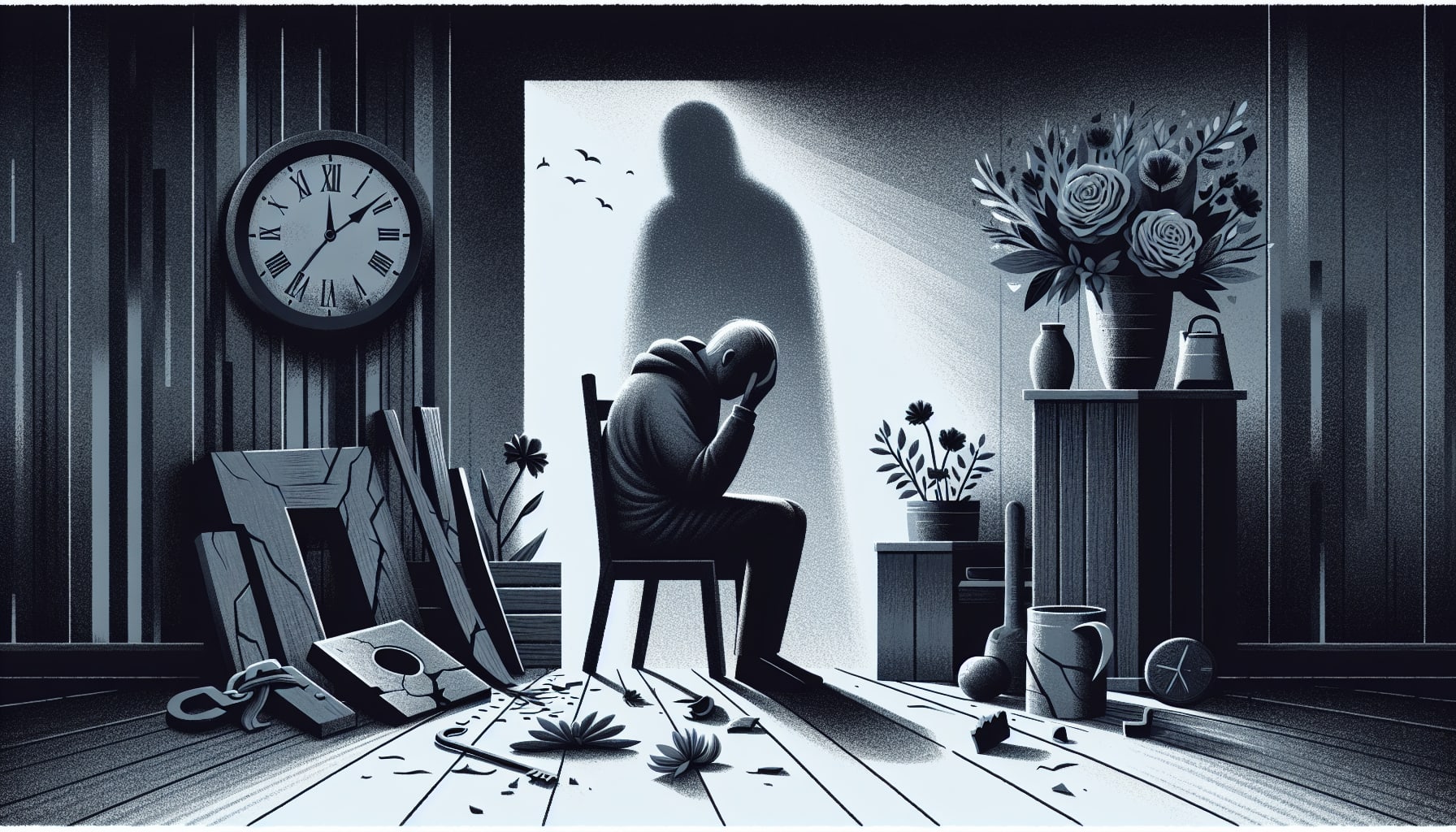 Illustration of a person experiencing complicated grief