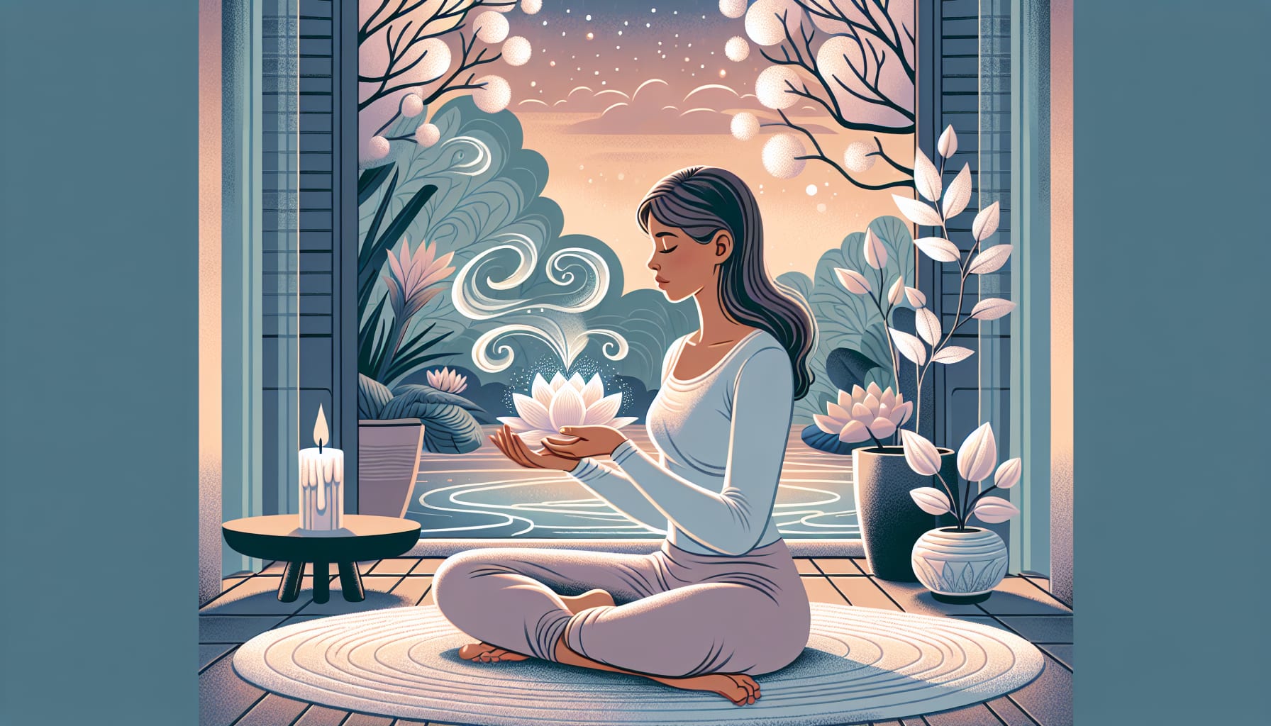 Illustration of a person practicing relaxation method