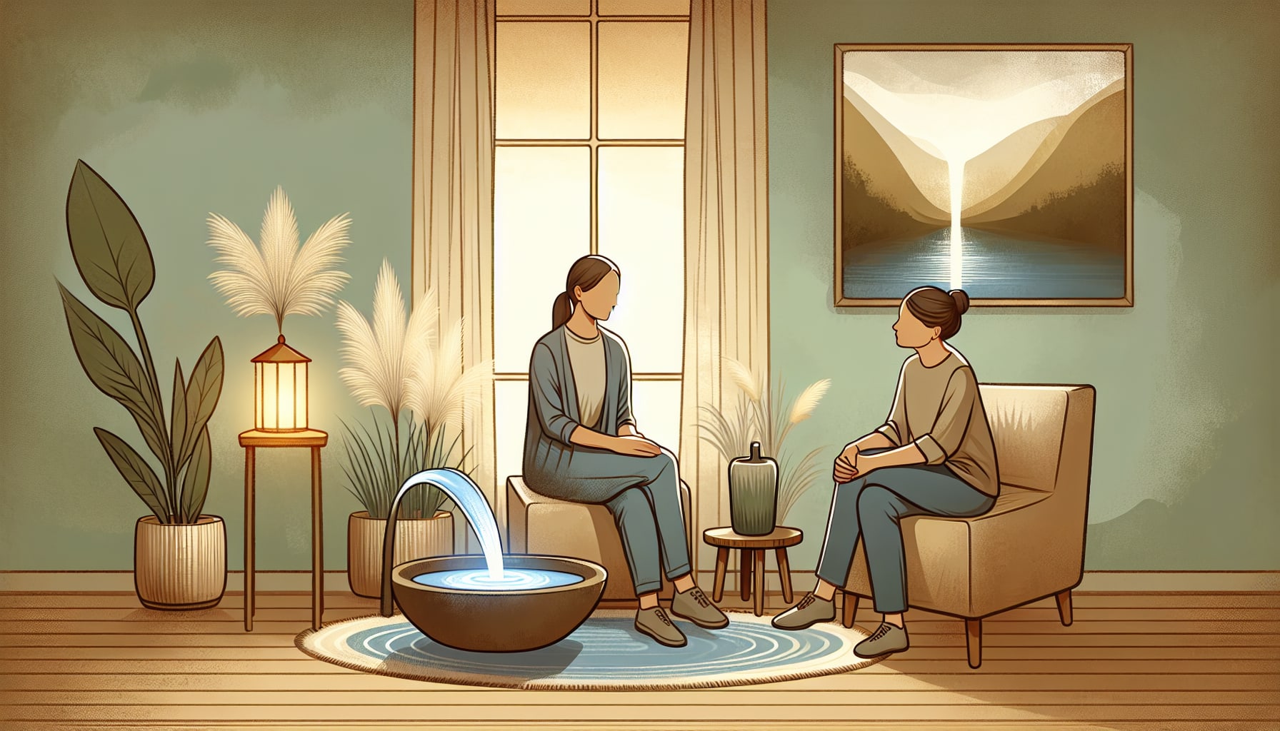 Illustration of a person in therapy session for reactive attachment San Francisco office 