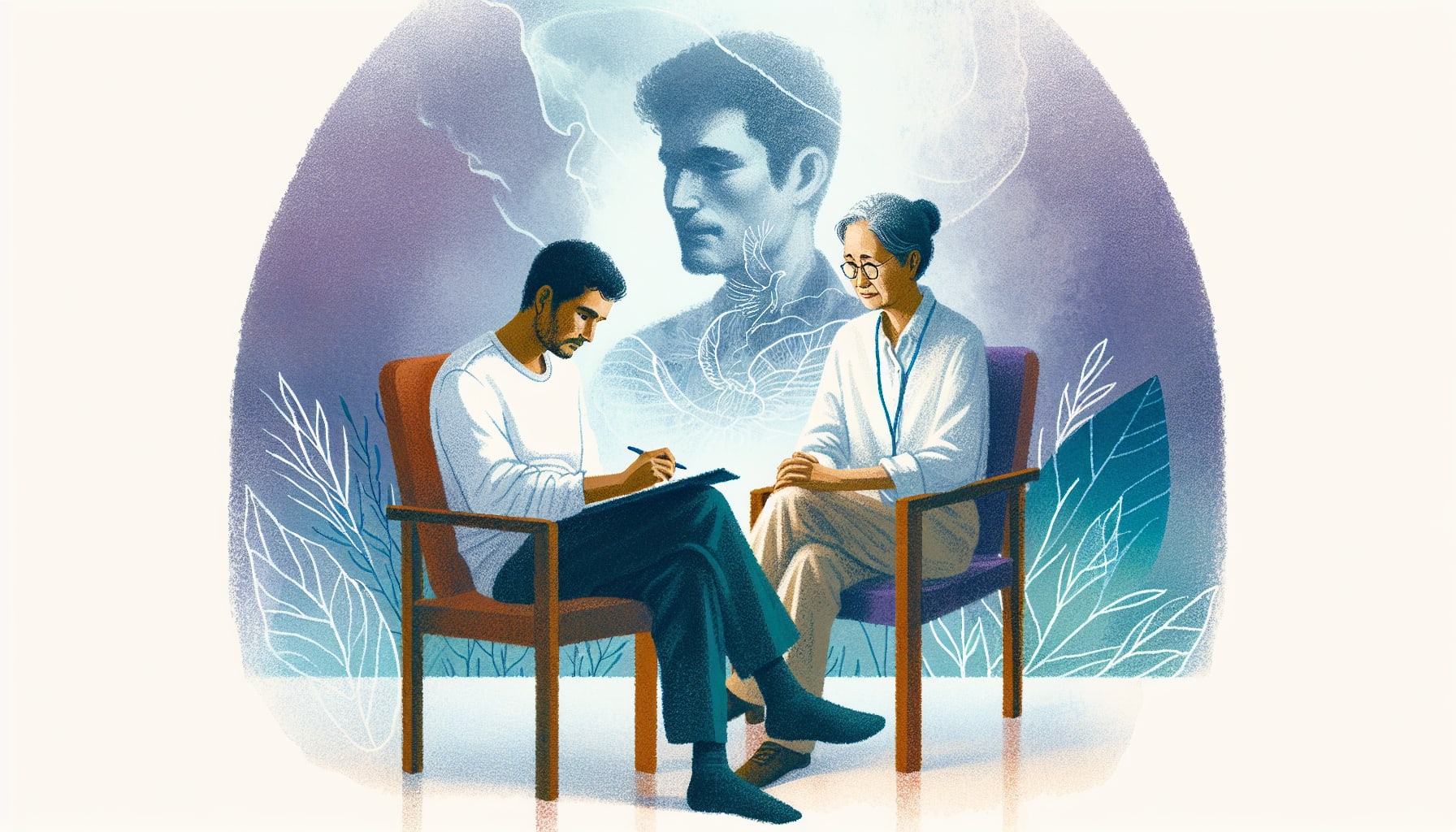 Illustration of a person in a therapy session