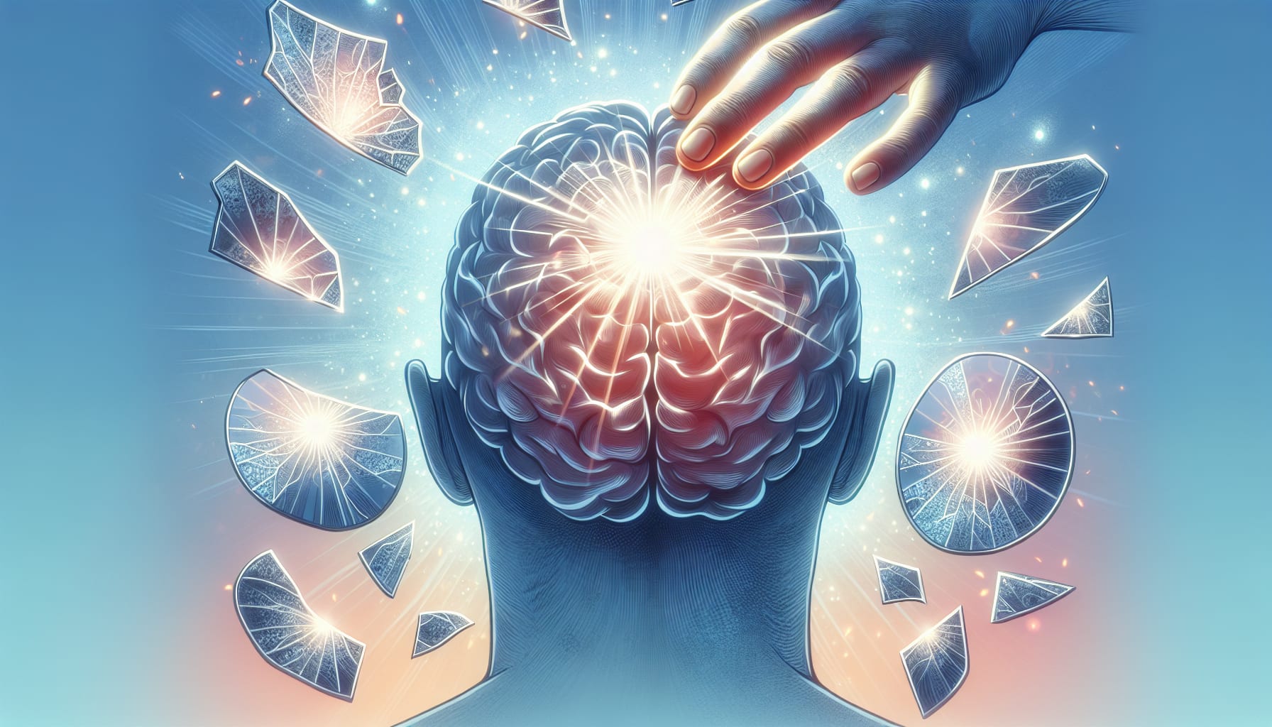 Illustration of brain healing and self-confidence development