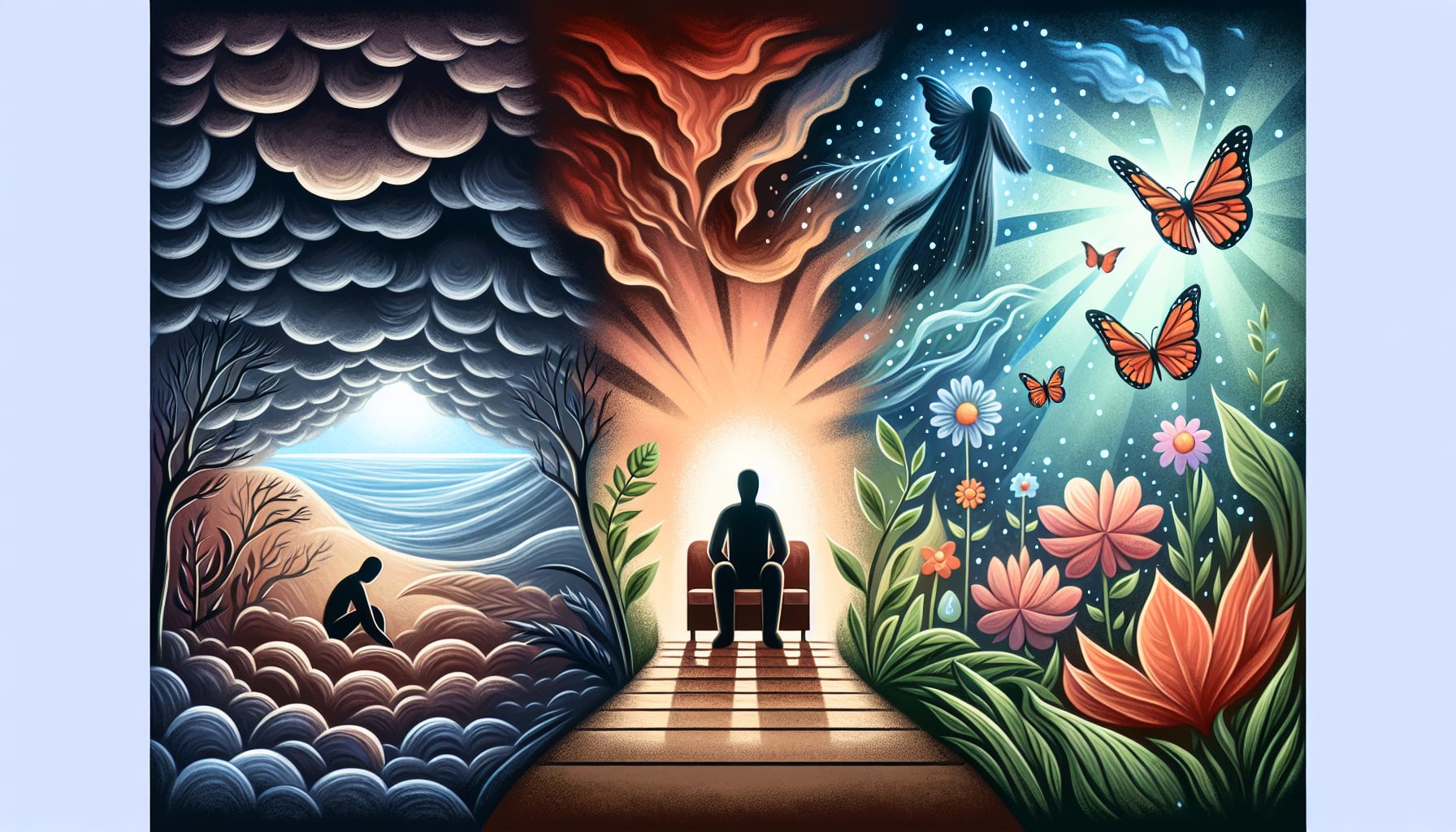 Artistic representation of therapy benefits