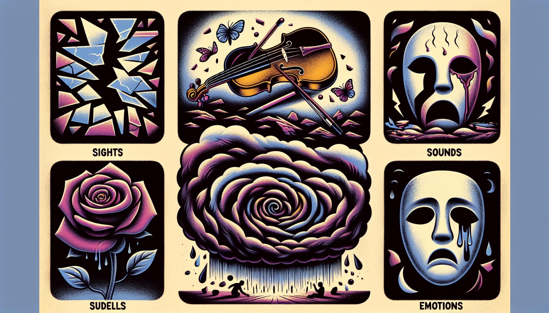 Illustration of various trauma triggers