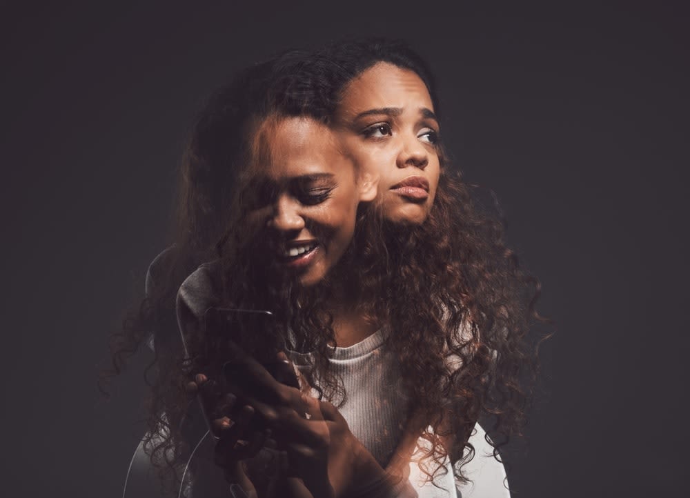 Artistic representation of extreme mood swings in bipolar disorder