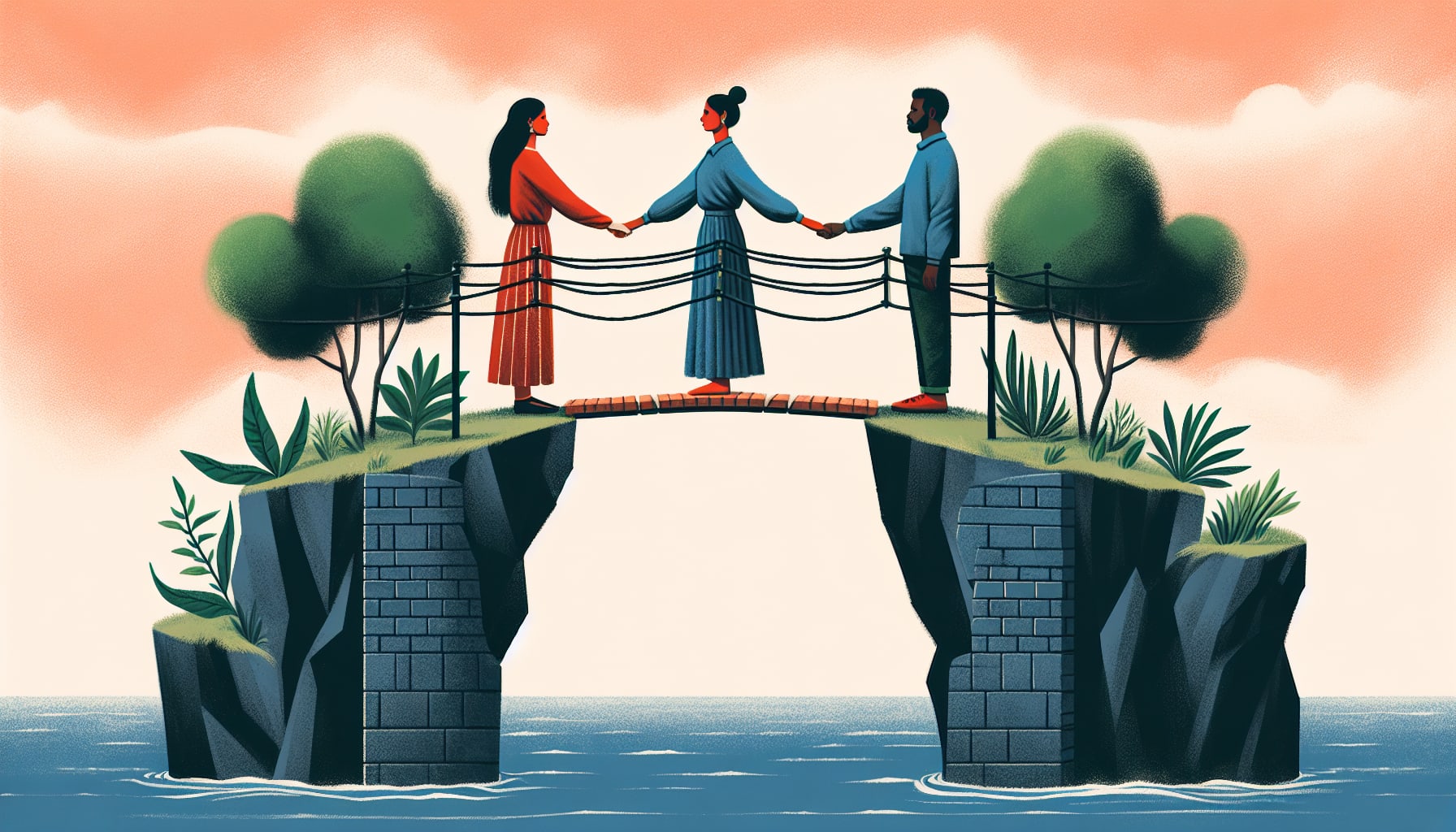 Illustration of setting healthy boundaries in a relationship
