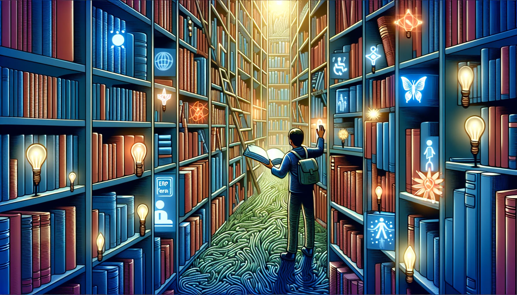 Illustration of a person exploring additional resources for finding ERP therapists