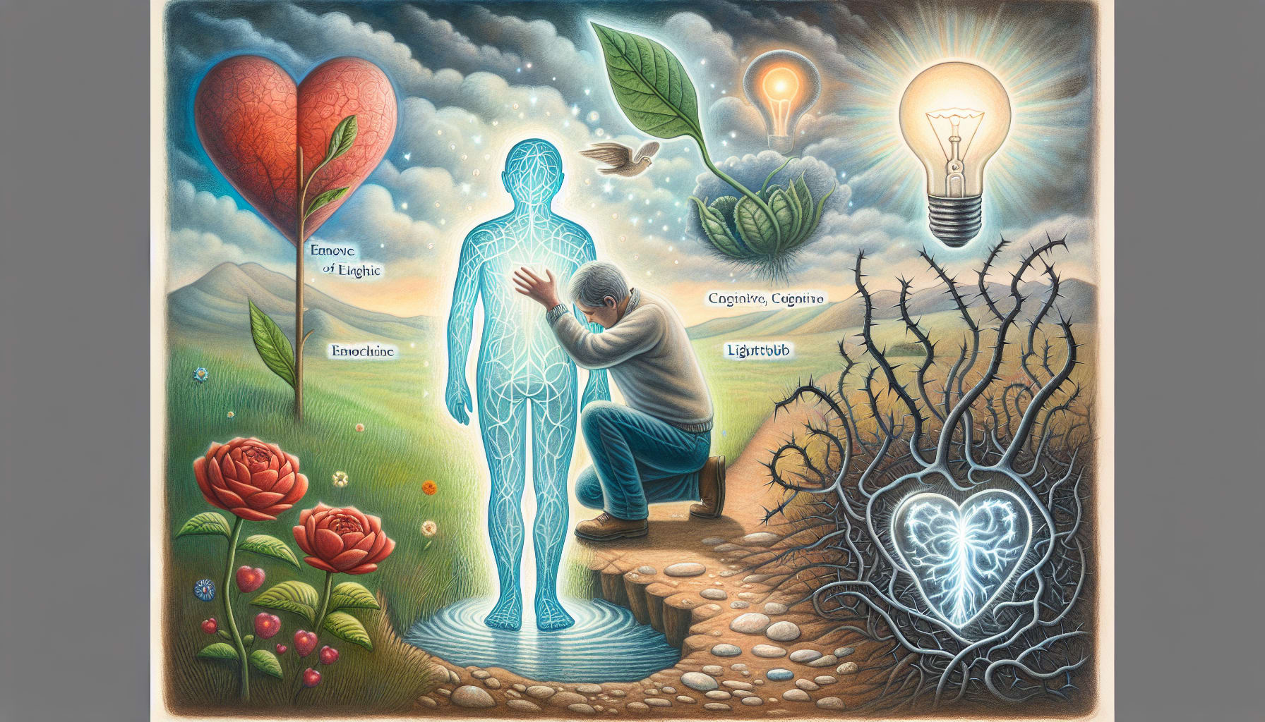 Illustration of a person reparenting their inner child because of their work with a San Francisco schema therapist 