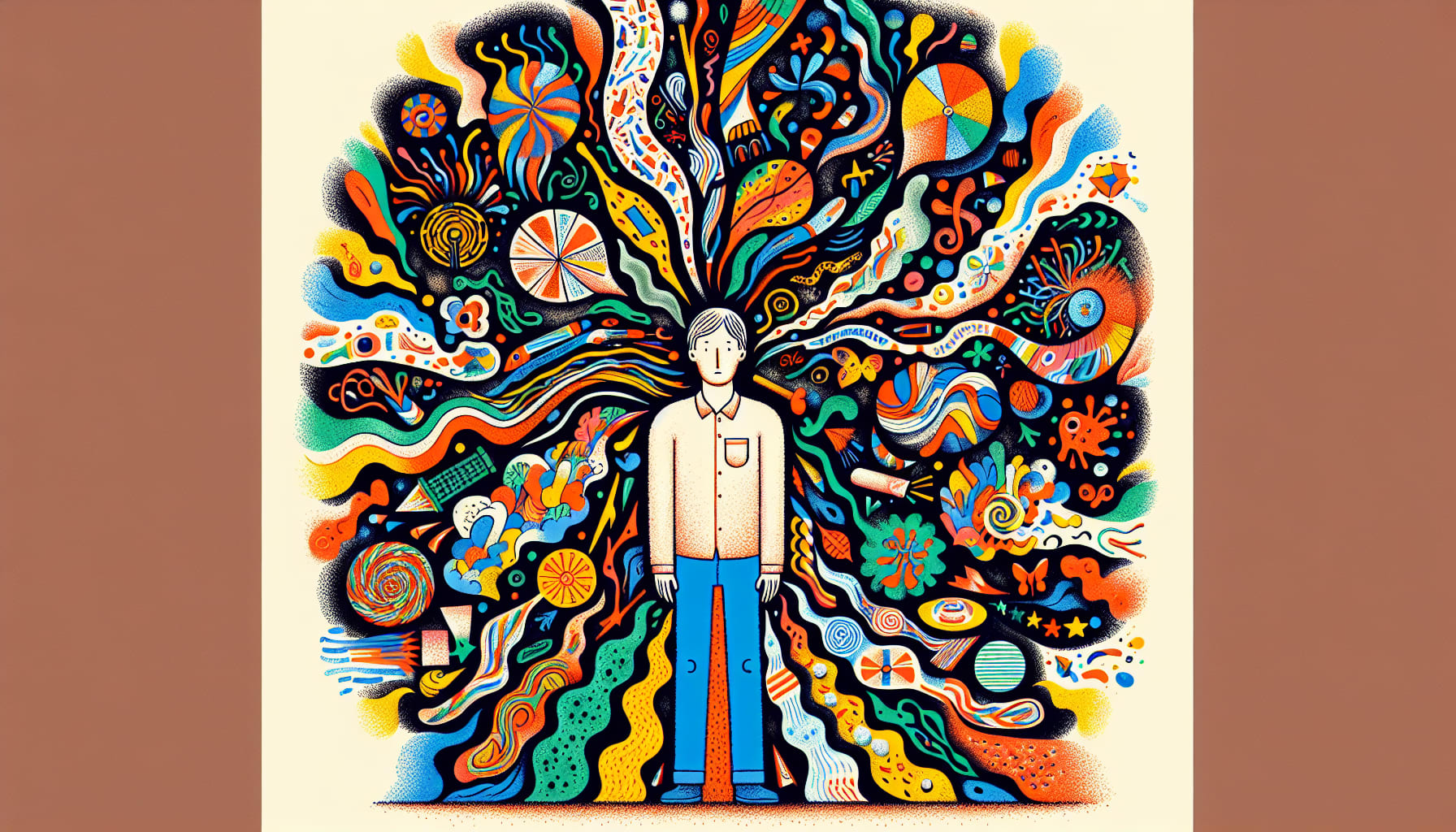 Illustration of a person experiencing sensory overload representing needing cbt therapist san Francisco 