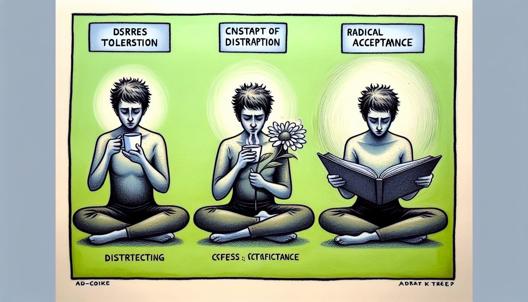 Illustration of distress tolerance techniques