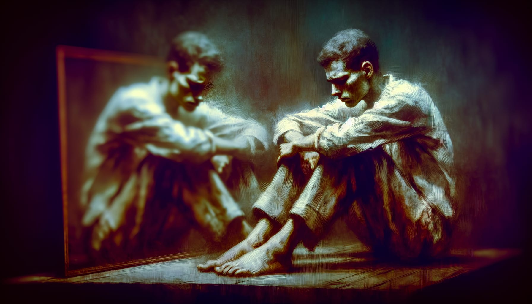 Artistic representation of a person experiencing emotional pain