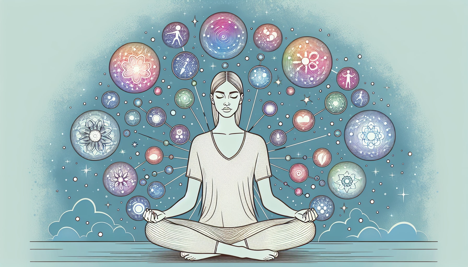 Illustration of a person practicing mindfulness
