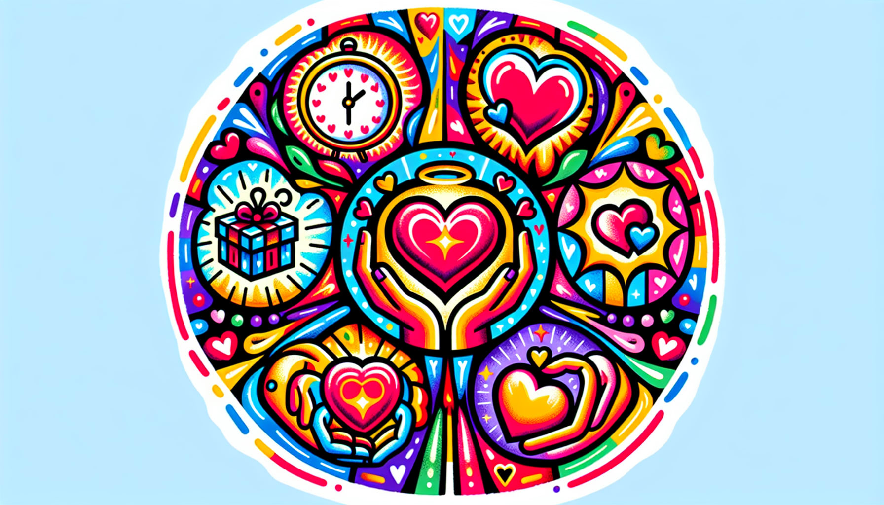 An illustration depicting various love languages, highlighting acts of service.