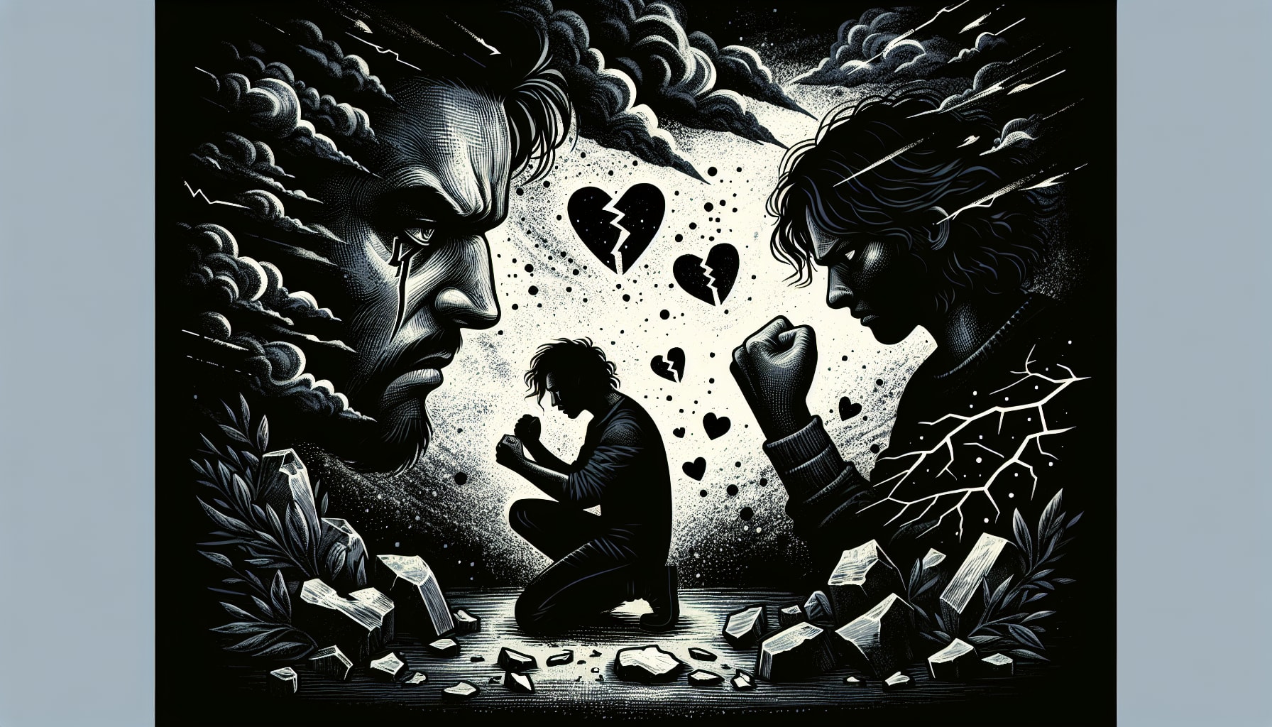 An illustration showing the negative impacts of malicious envy on relationships and mental health.