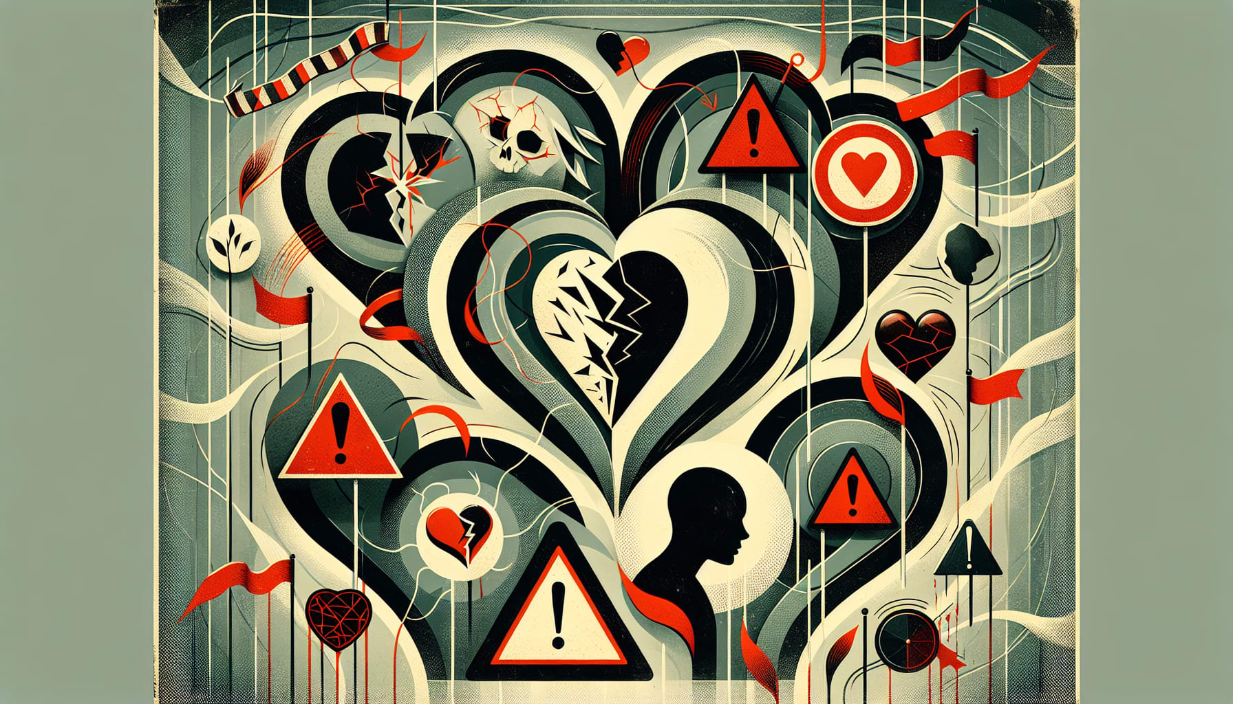 An illustration highlighting warning signs of toxic relationships.
